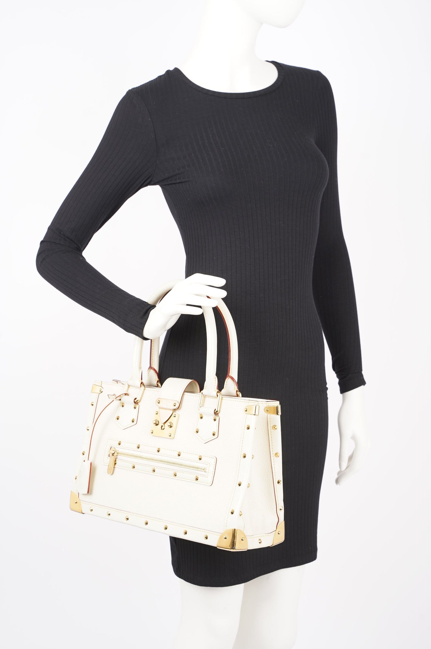 Louis Vuitton Womens Suhali Le Fabuleux Tote Bag White / Gold
