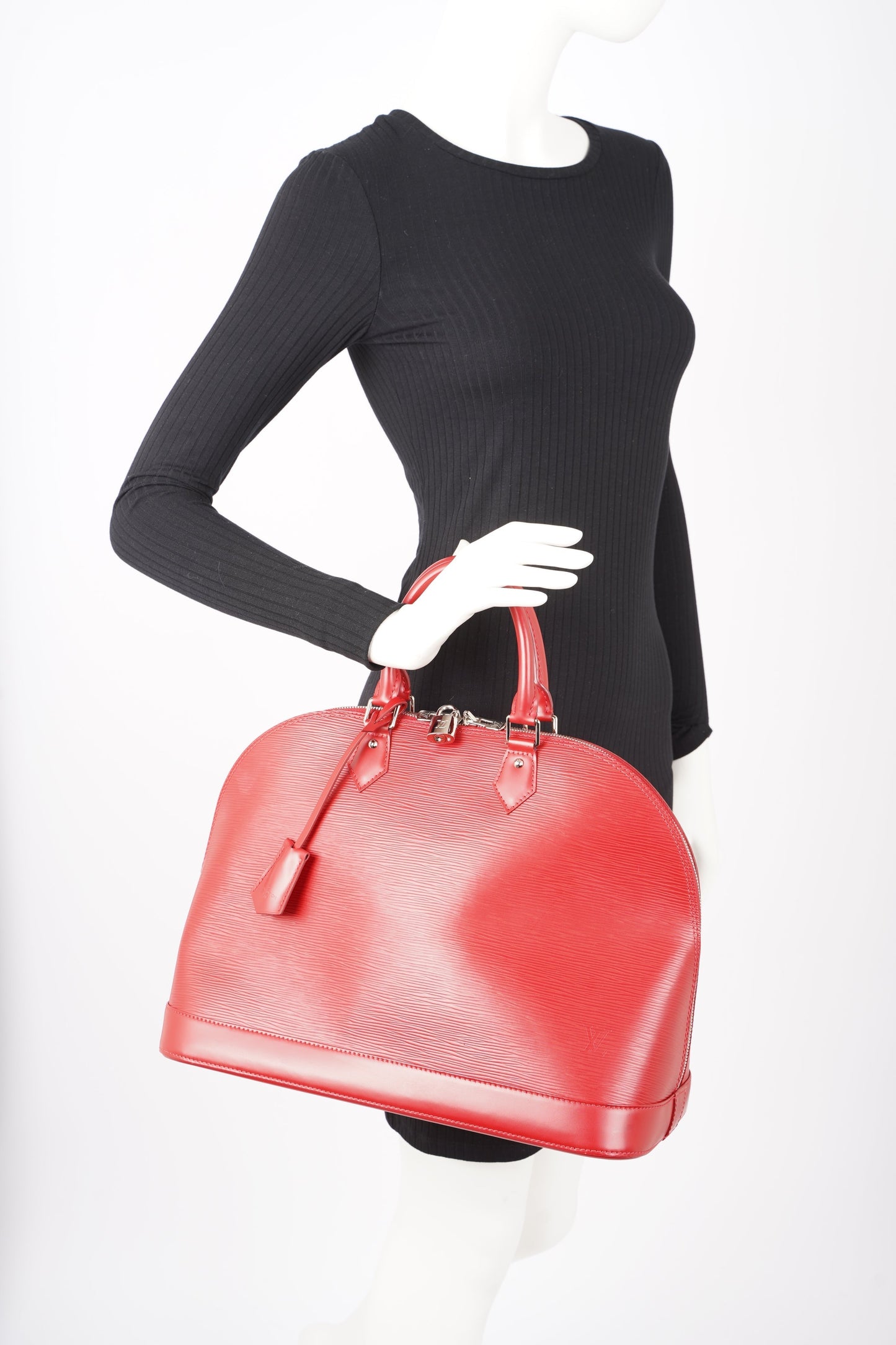 Louis Vuitton Womens Alma Red Epi Leather PM Handbag