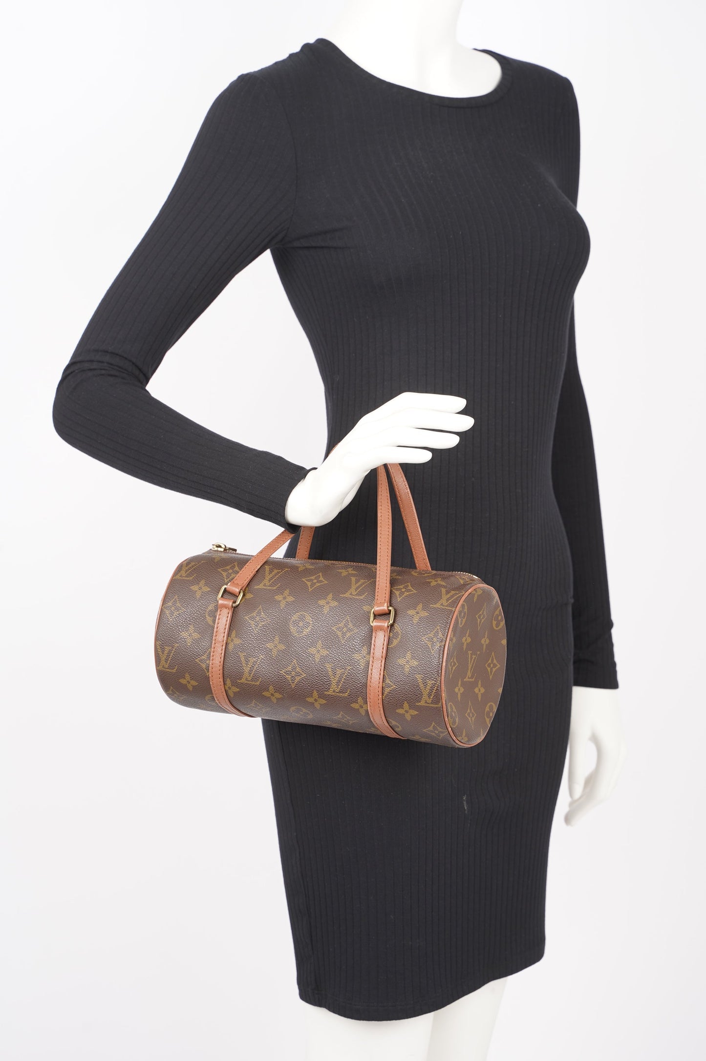Louis Vuitton Womens Papillon Monogram Brown Canvas 26 Handbag