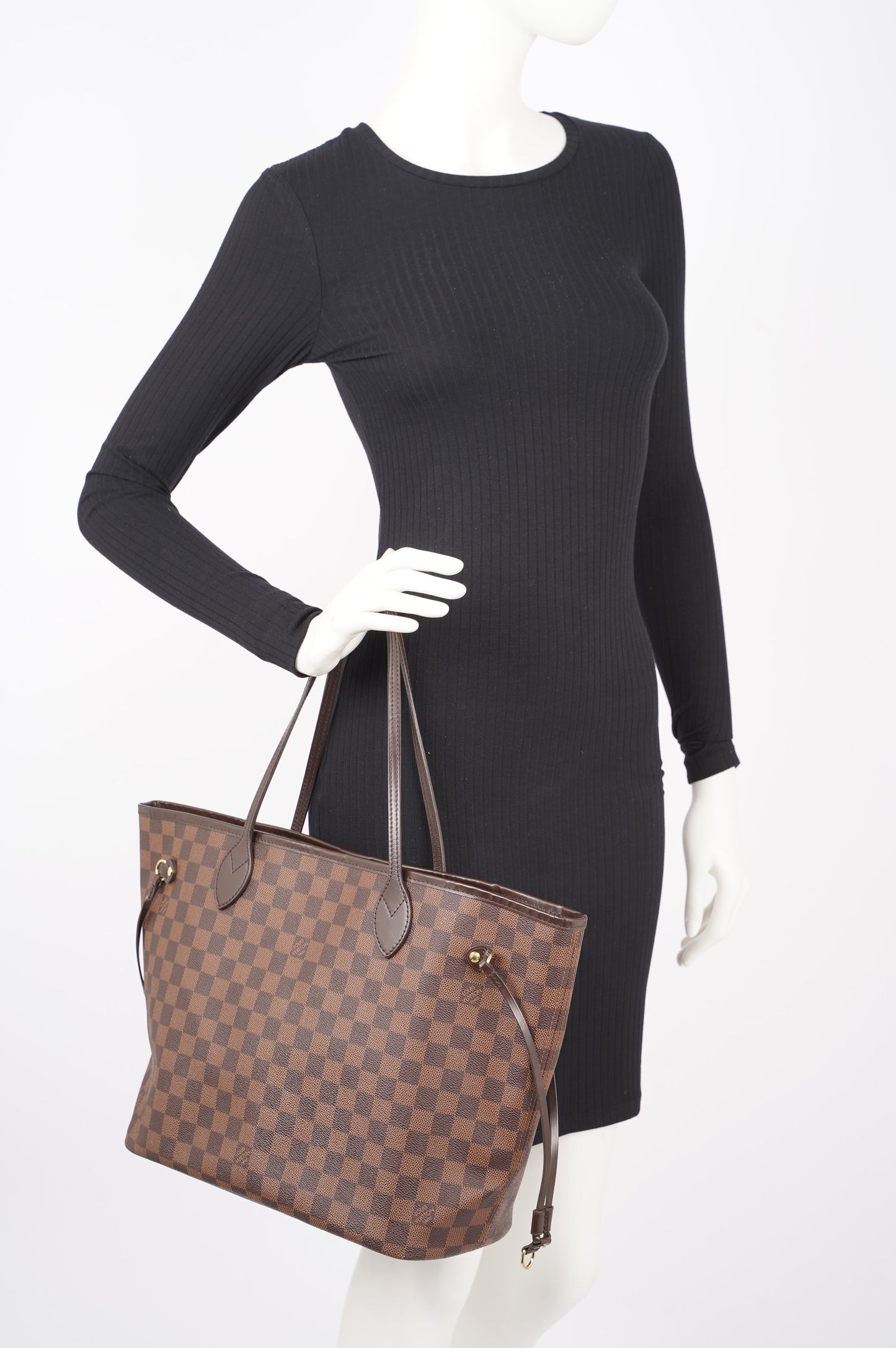 Louis Vuitton Womens Neverfull Damier Ebene MM Tote