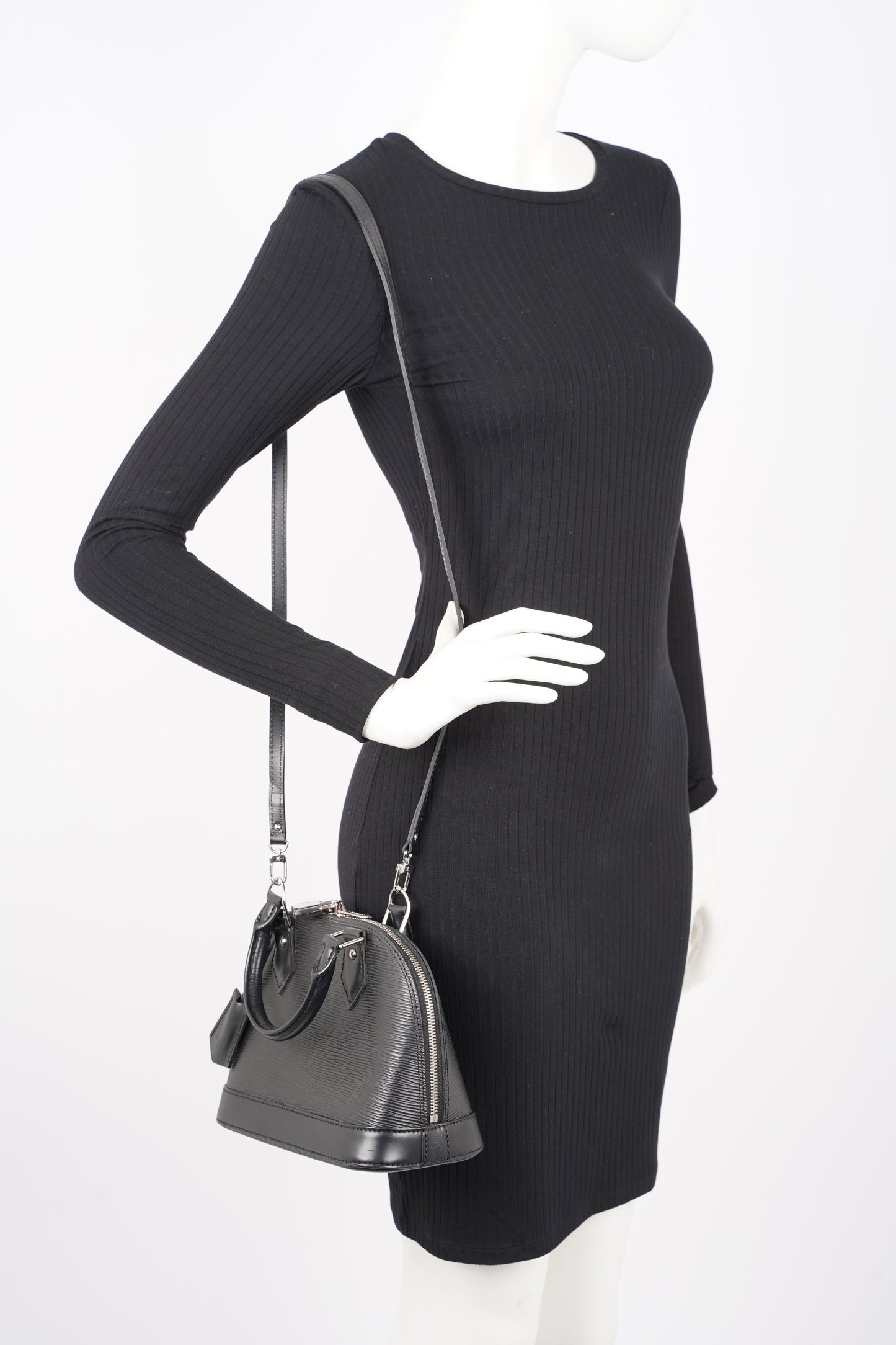 Louis Vuitton Womens Alma Black Epi Leather BB Handbag