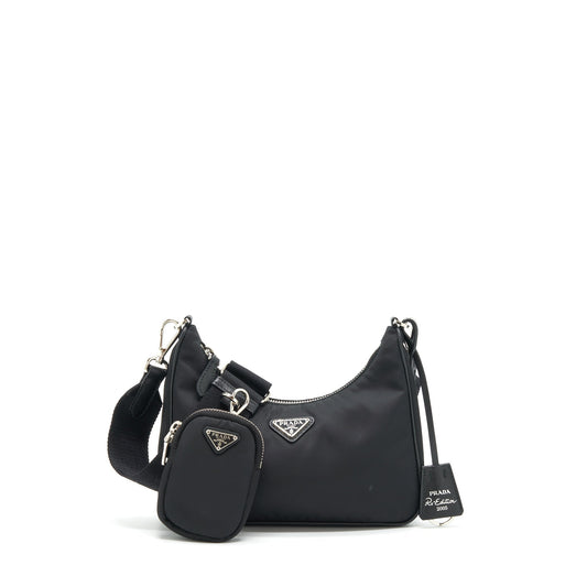 Prada Reedition 2005 Re Nylon Purse Black (Chain Handle Missingï¼