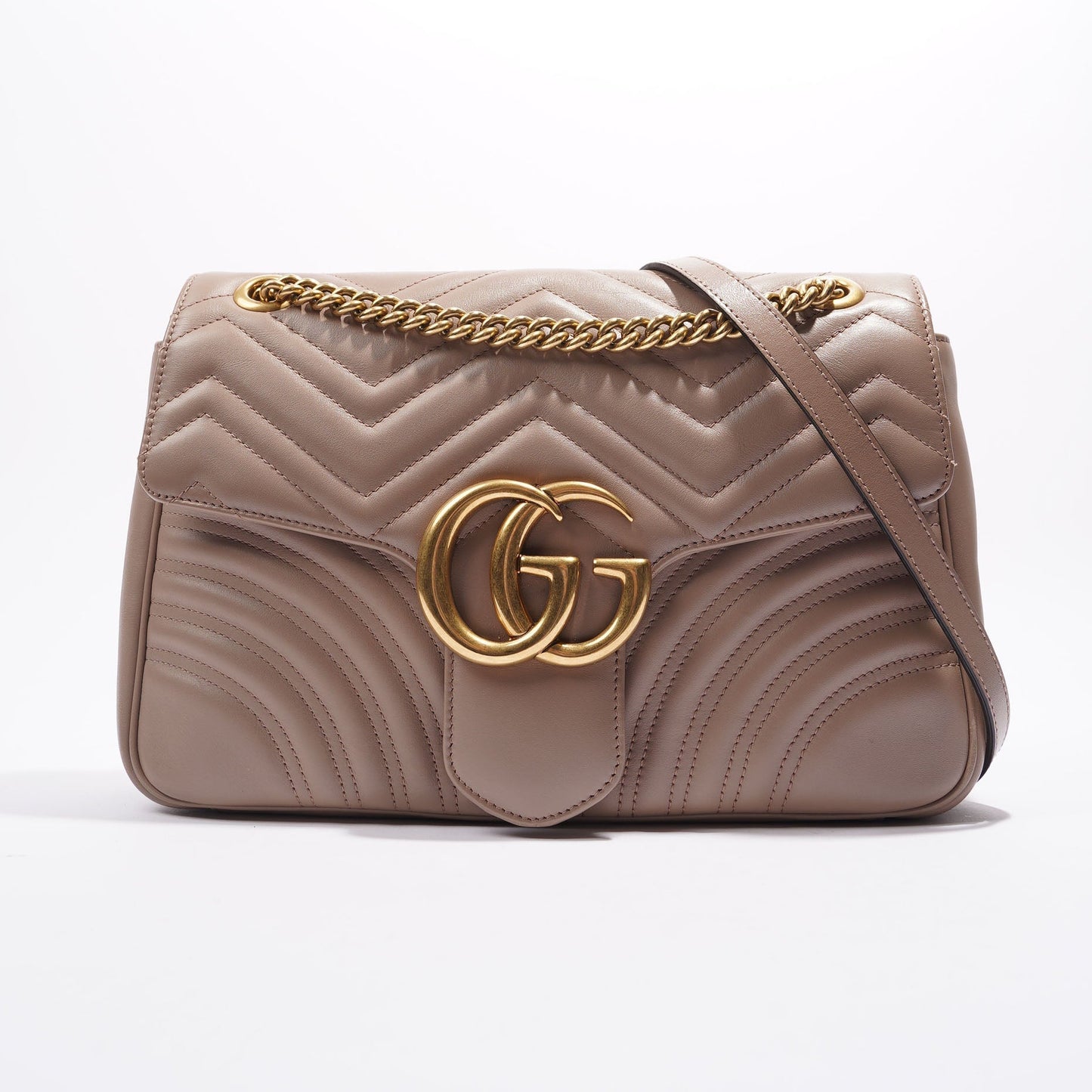Gucci Lou Monogram Chain Leather Crossbody
