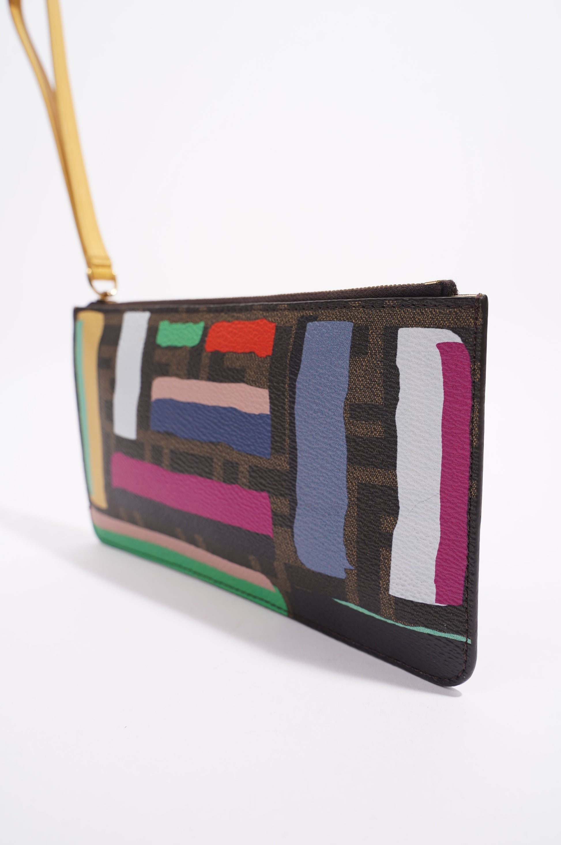 Fendi Strap Wrist Pouch Monogram Canvas