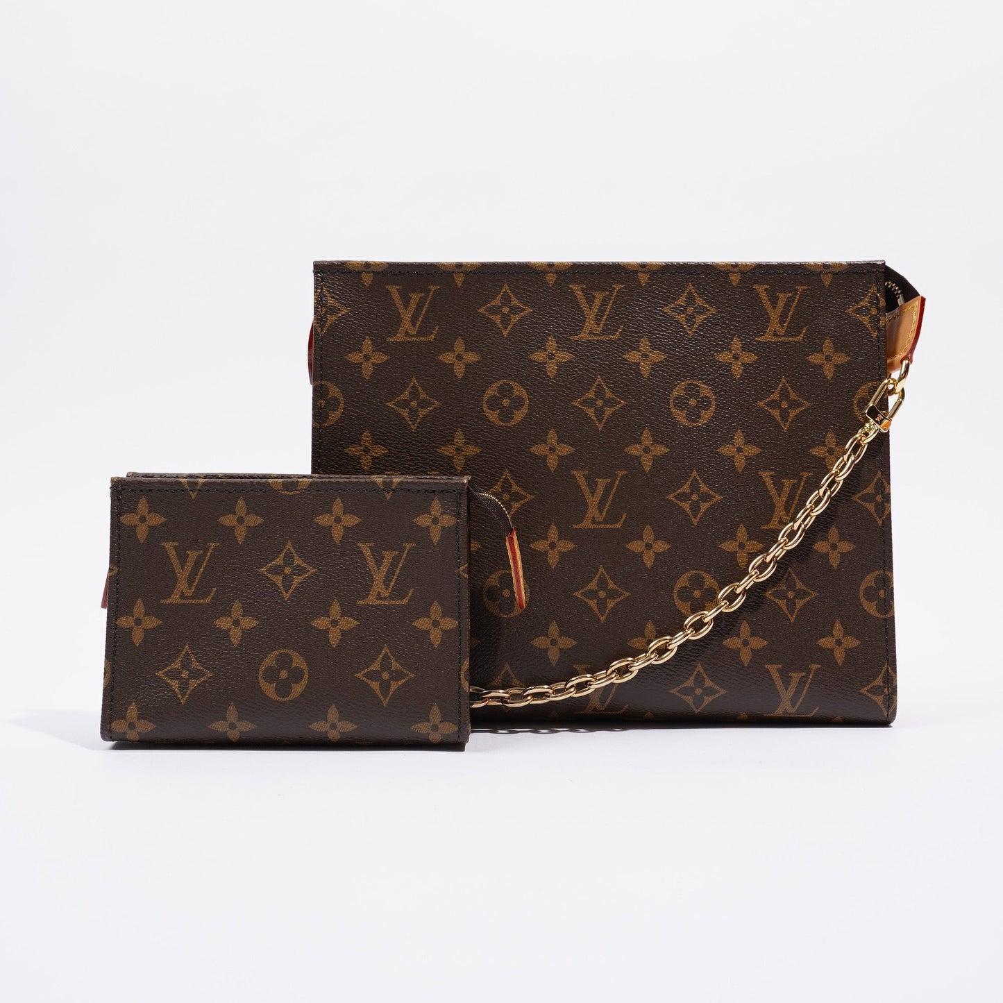 Louis Vuitton Womens LV Pouch on Chain Monogram Canvas Clutch