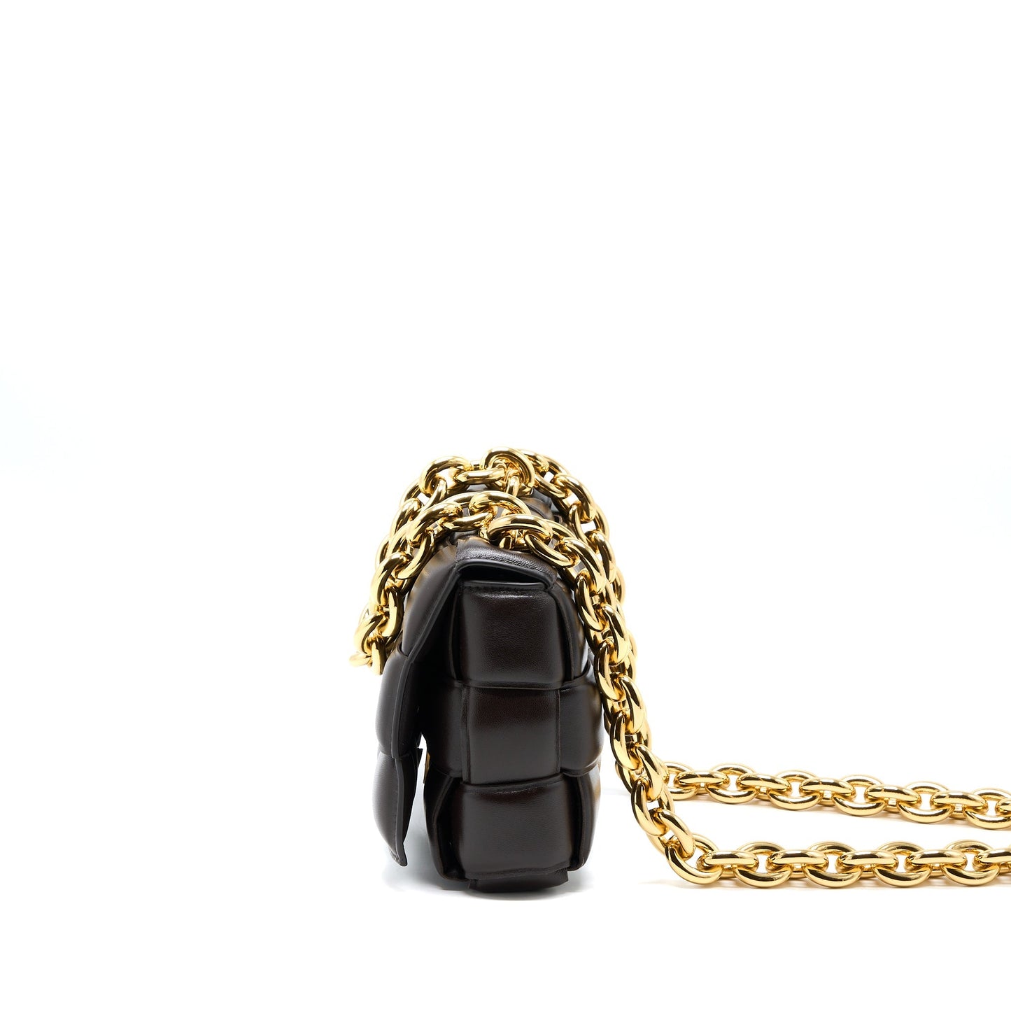 Bottega Veneta Chain Cassette Purse Dark Brown