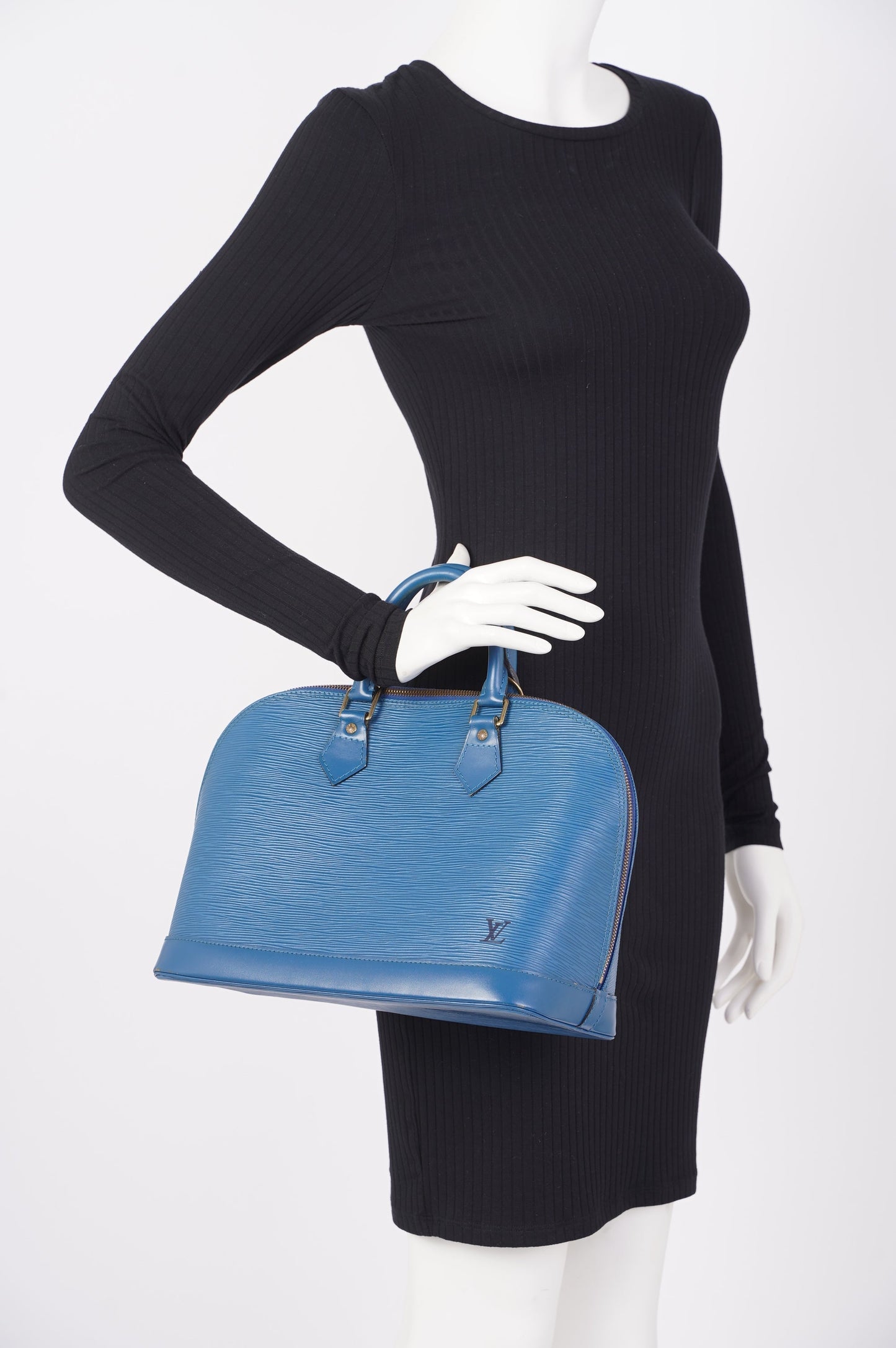 Louis Vuitton Alma Blue Epi Leather PM Handbag