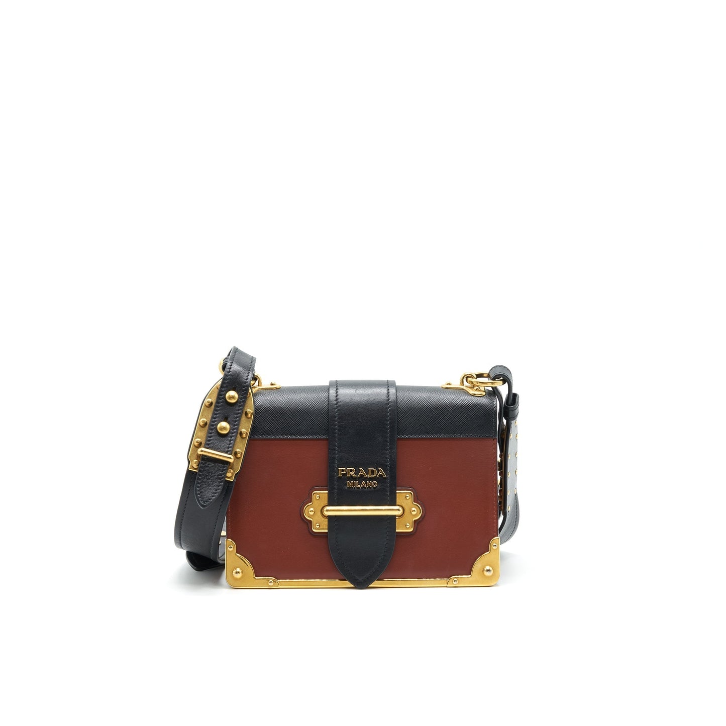 Prada Leather Cashier Purse burgundy/ Black