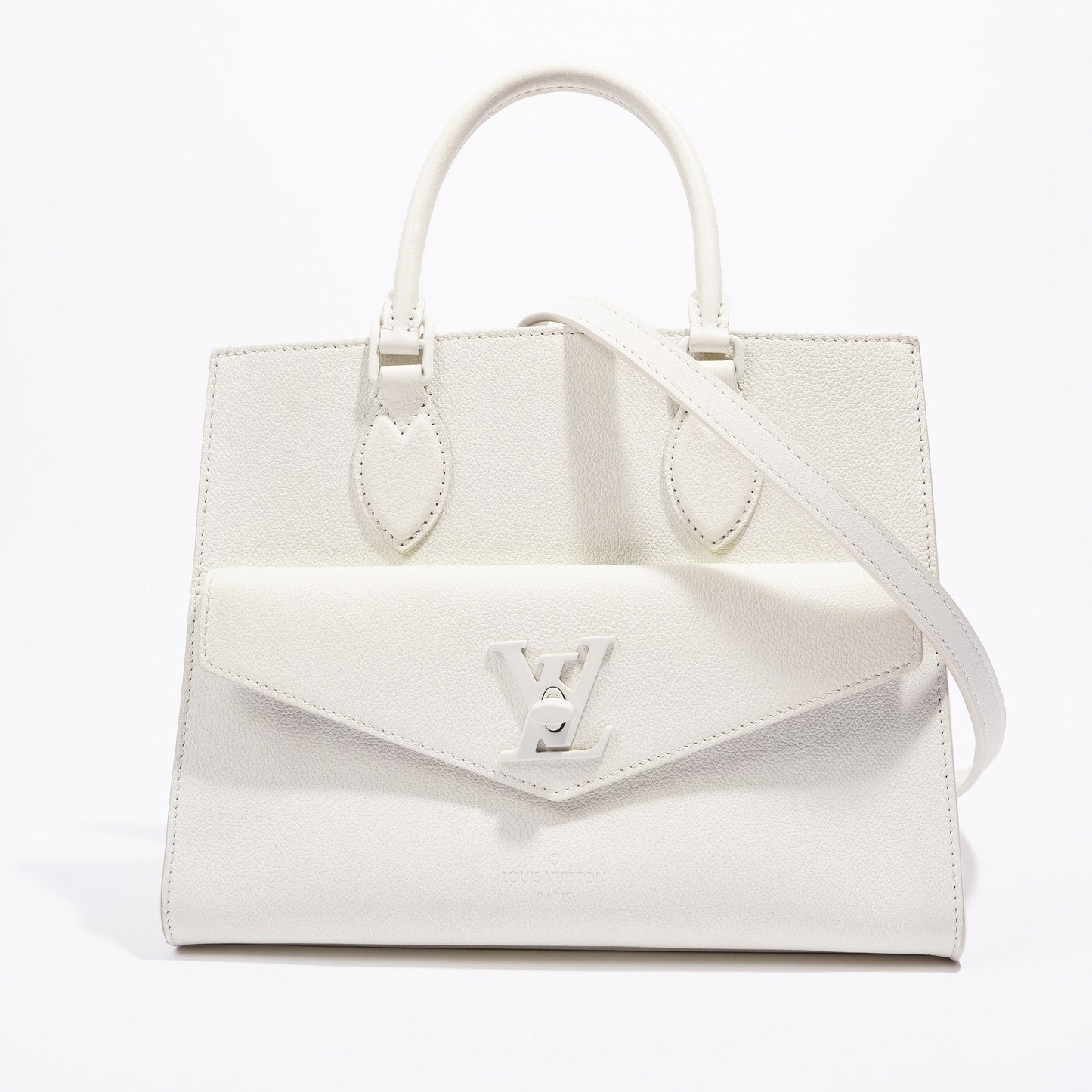 Louis Vuitton Womens Lockme Bag White Leather