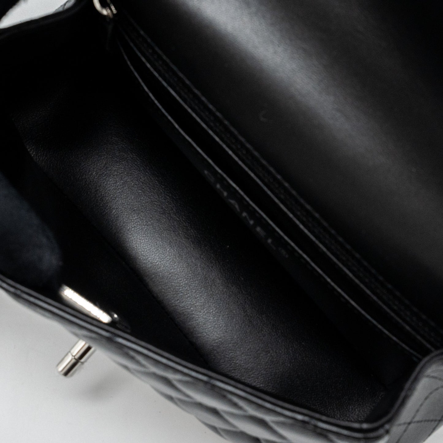 Chanel mini rectangular flap bag lambskin black with  (microchip)