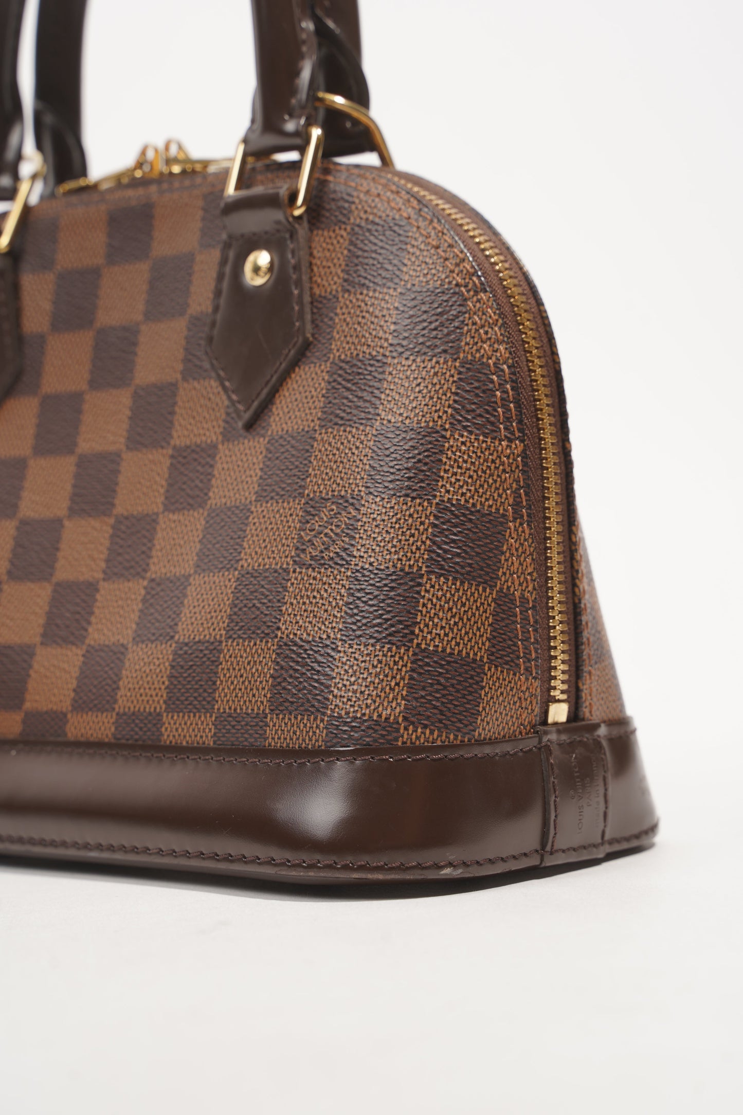 Louis Vuitton Womens Alma Damier Ebene BB Handbag