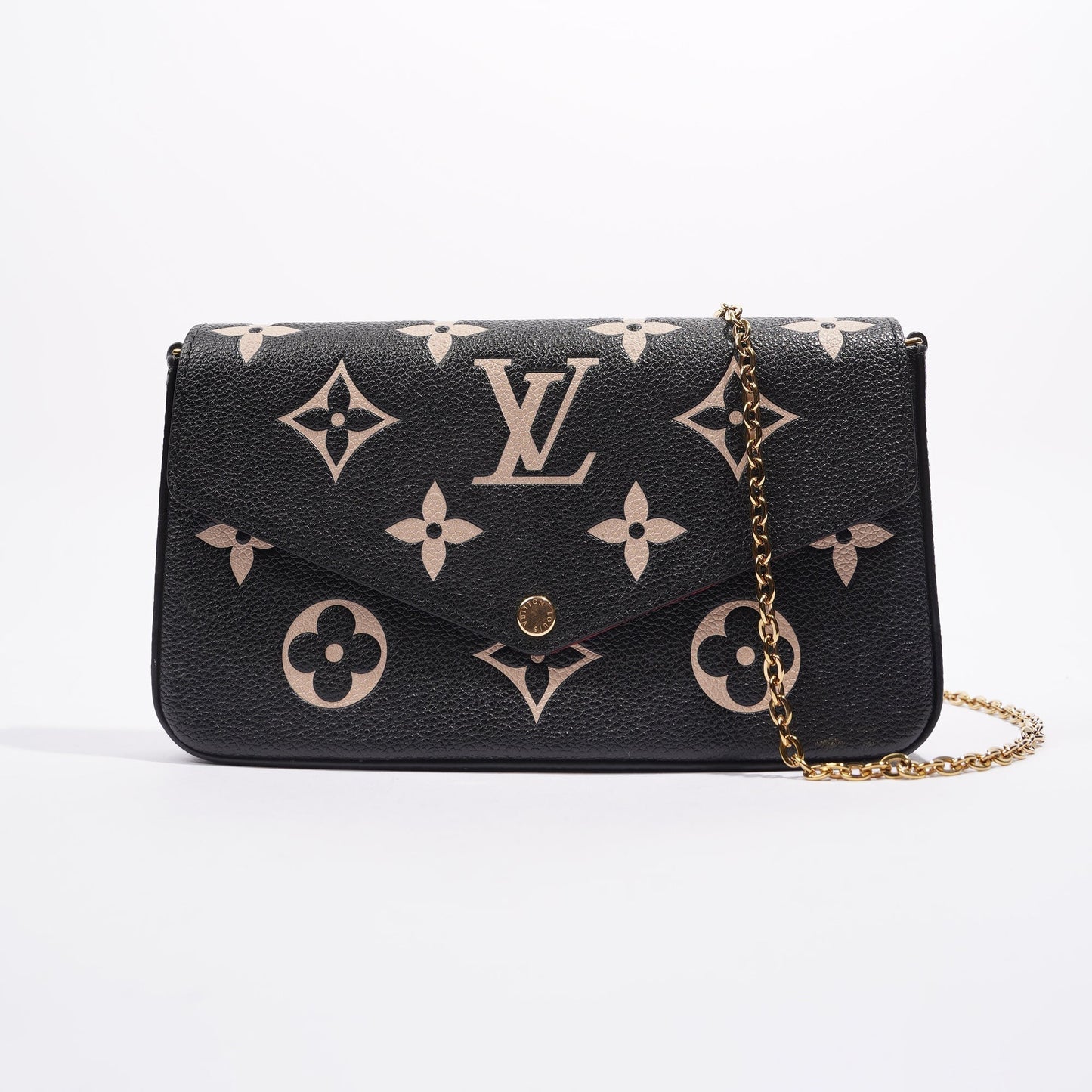 Louis Vuitton Womens Felicie Pochette Black / White Clutch