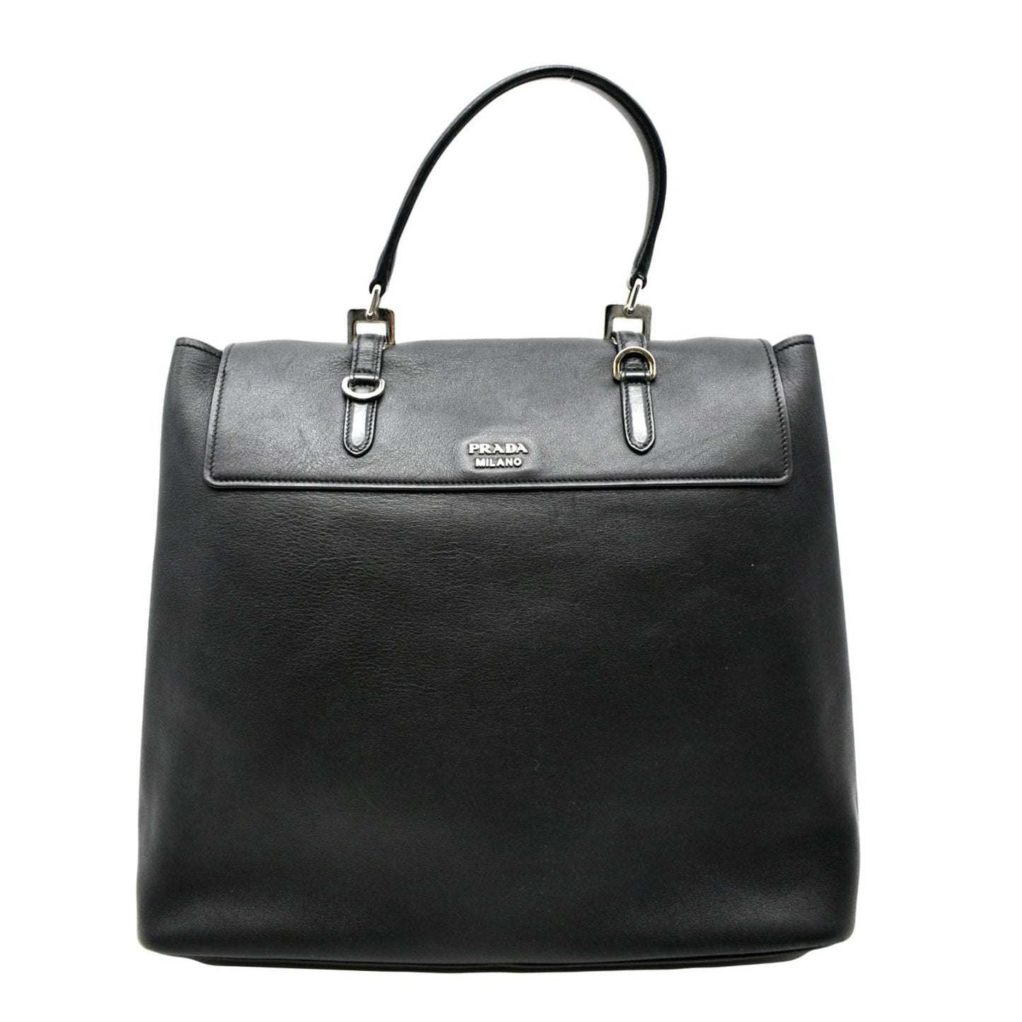 PRADA 2way Leather Tote Shoulder Bag Black