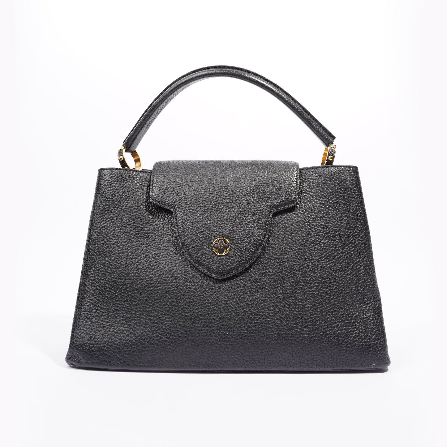 Louis Vuitton Womens Capucines Black Taurillon Leather MM Handbag