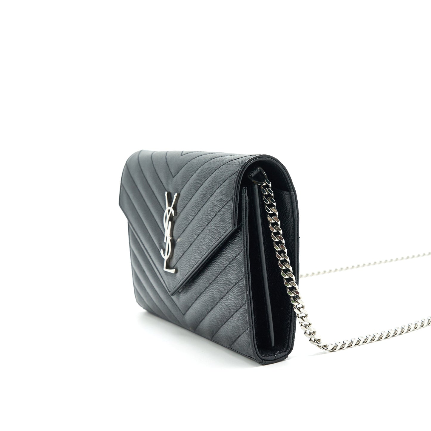 Saint Laurent Envelope Chain Wallet Black with