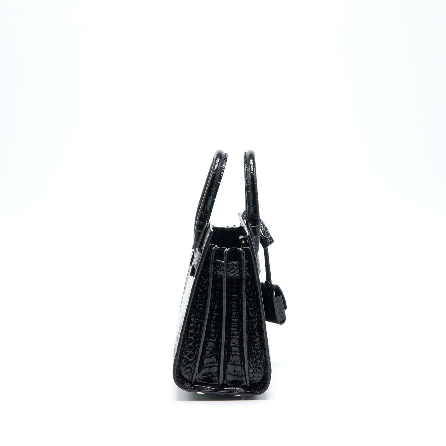 Saint Laurent/ Sac De Jour Nano Crocodile-Embossed Black