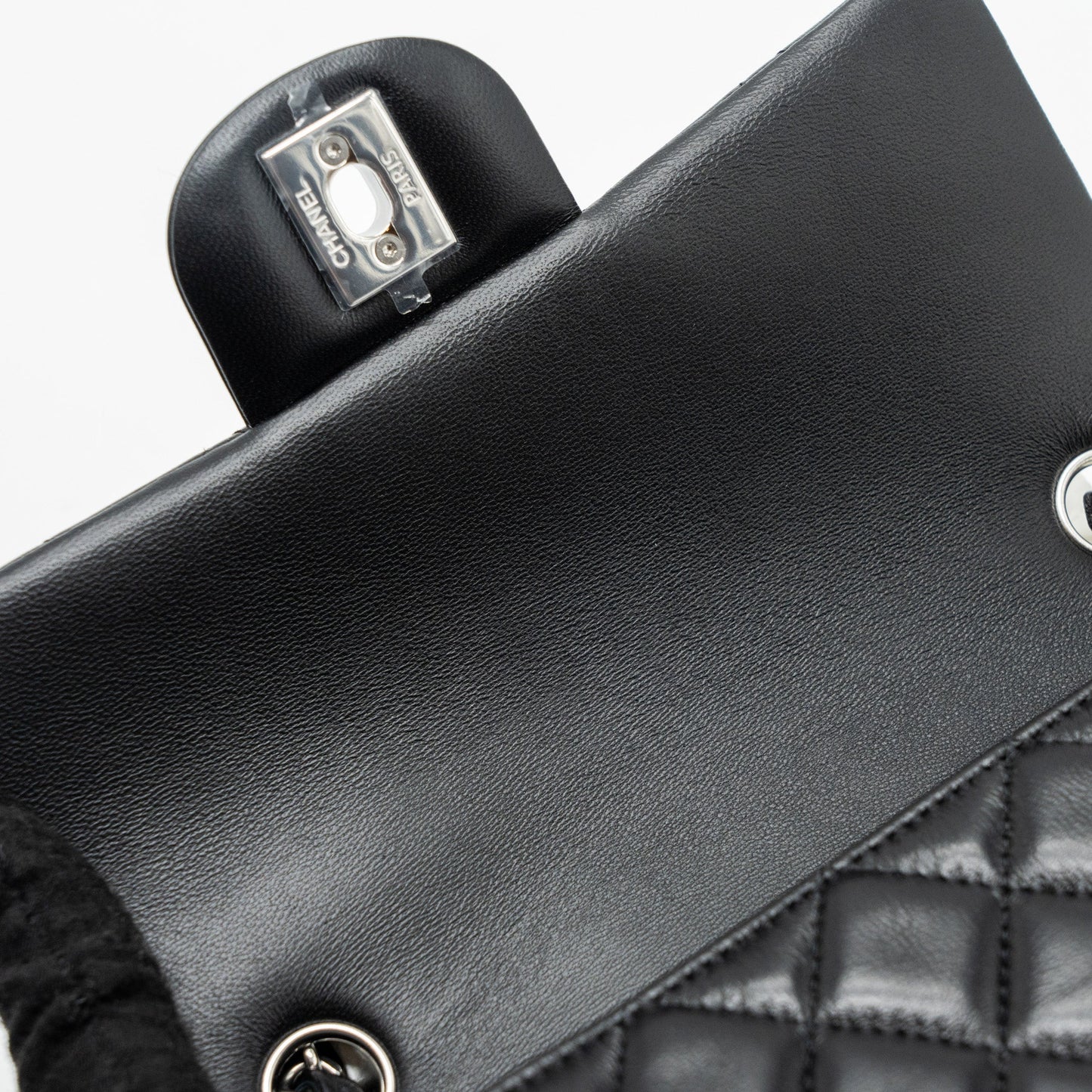 Chanel classic mini rectangular flap bag lambskin black  (microchip)