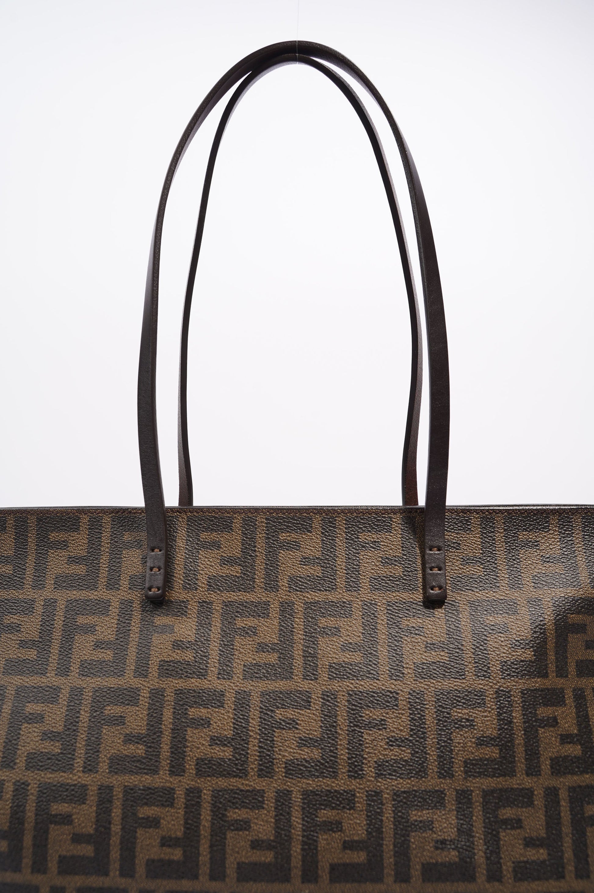 Fendi Womens Zucca Roll Tote Bag Monogram Canvas Medium