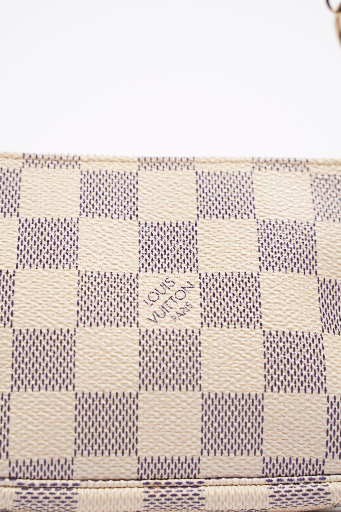 Louis Vuitton Womens Mini Pochette Damier Azur Clutch
