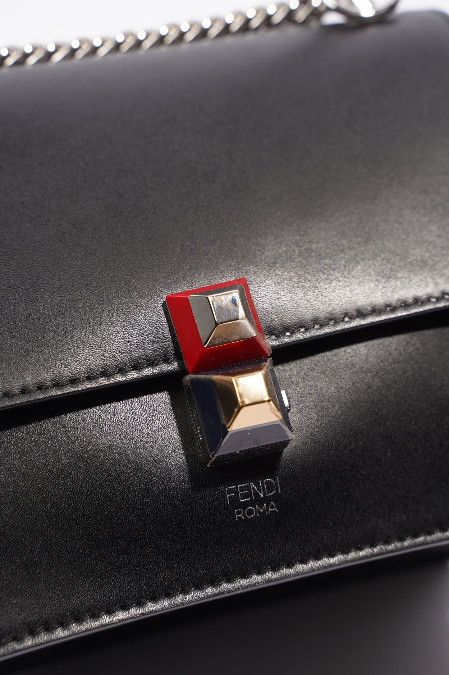 Fendi Womens Kan I Bag Black Small