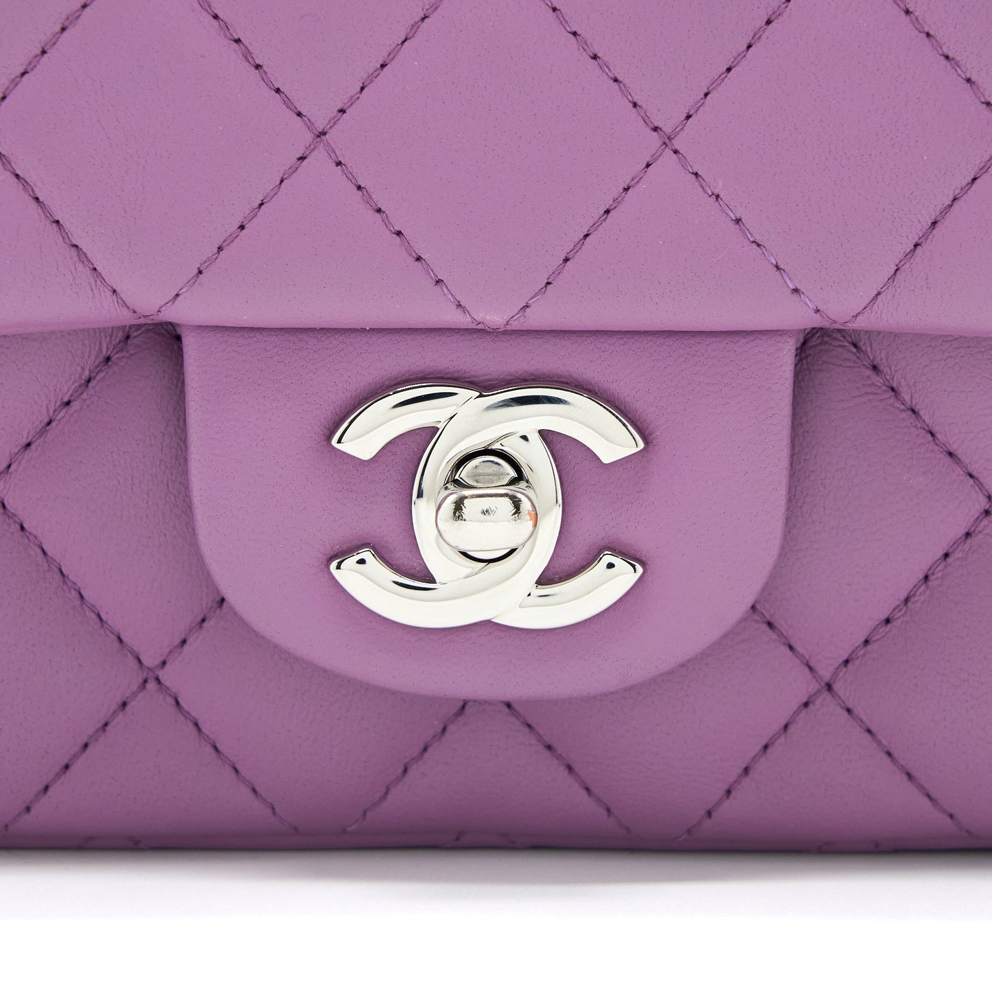 Chanel Mini Rectangular Flap Bag Lambskin Purple