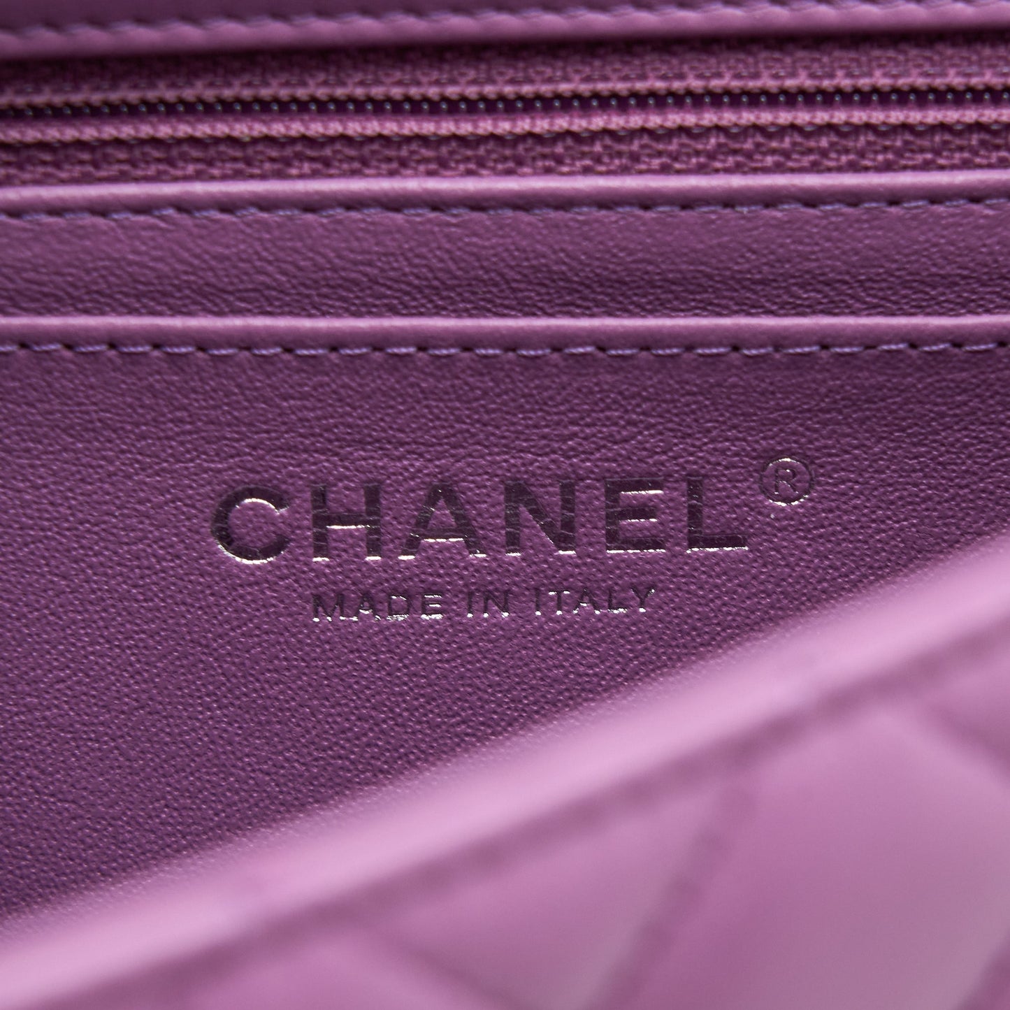 Chanel Mini Rectangular Flap Bag Lambskin Purple