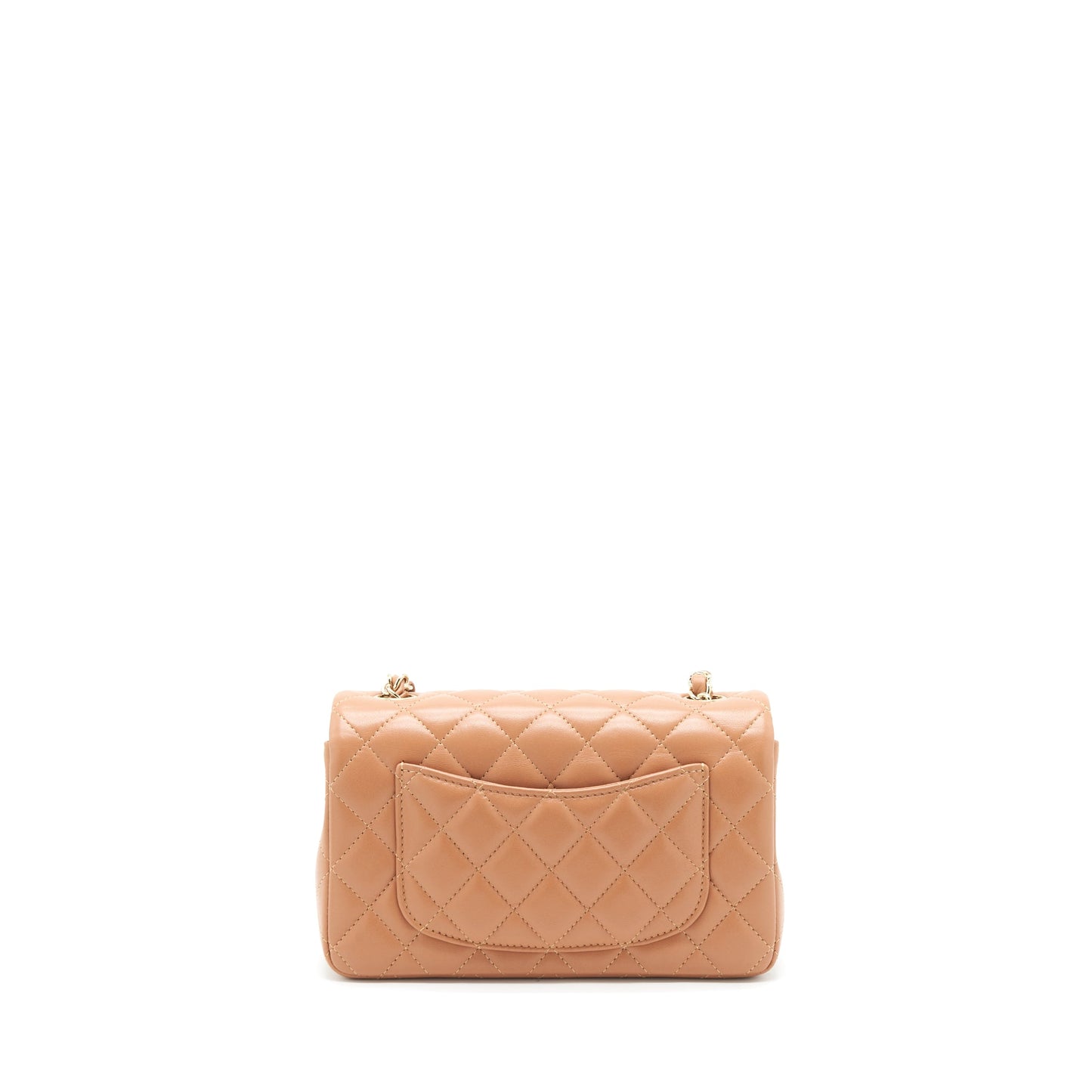 Chanel Mini Rectangular Flap Bag Lambskin Caramel L