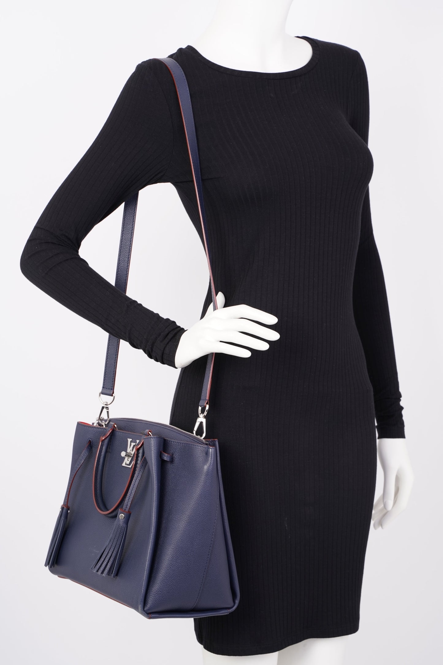 Louis Vuitton Lockme Tote Bag Blue Leather