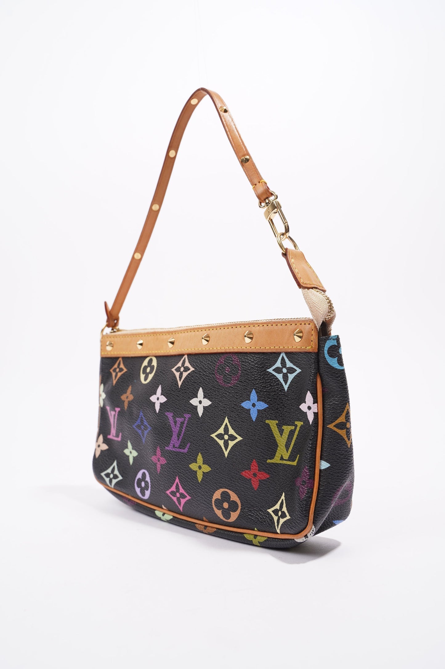 Louis Vuitton Womens Pochette Accessoire Black / Multicolour Clutch