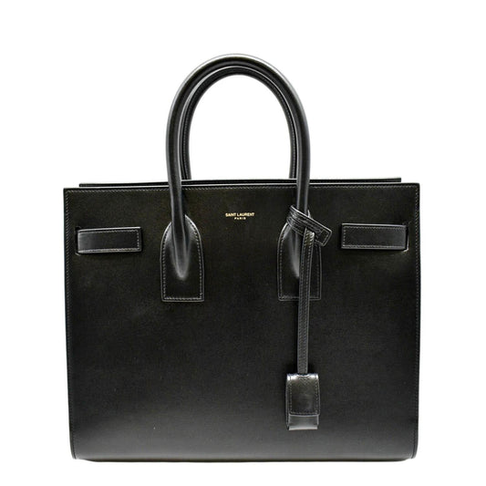 YVES SAINT LAURENT Sac de Jour Leather Satchel Shoulder Bag Black
