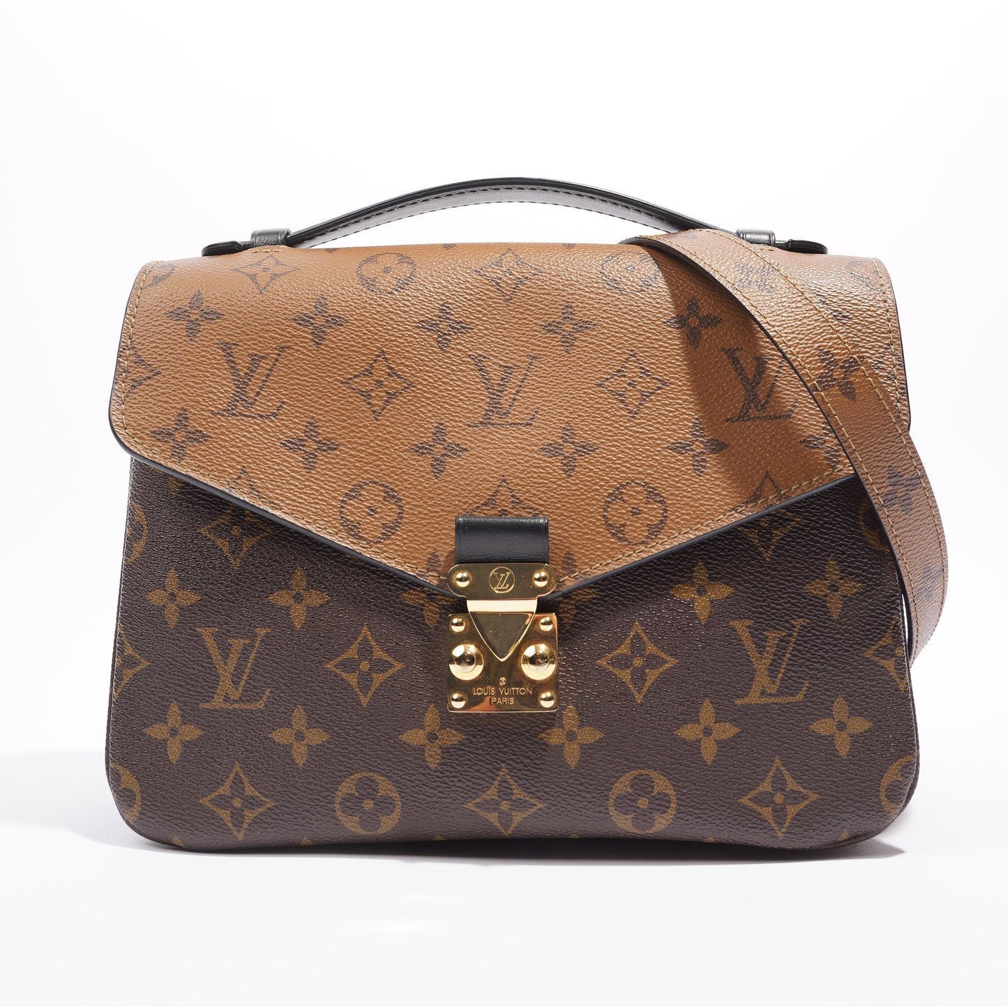 Louis Vuitton Womens Pochette Metis Reverse Monogram Canvas Clutch