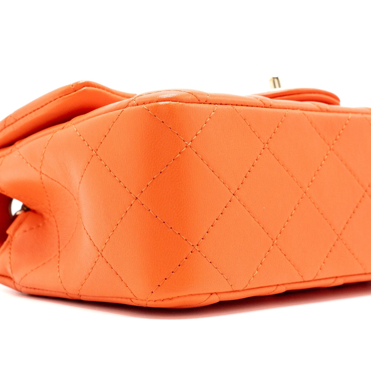 Chanel Mini Rectangular Flap Bag Lambskin Orange