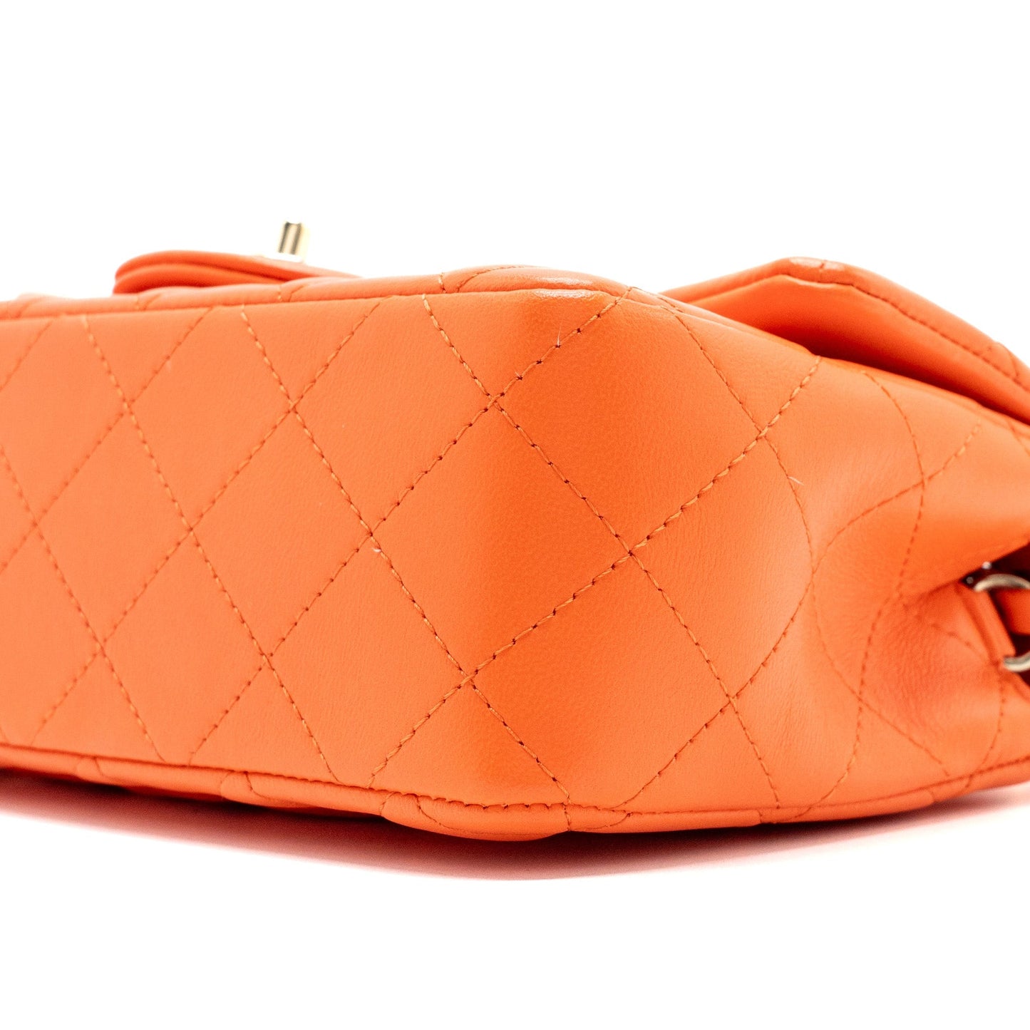 Chanel Mini Rectangular Flap Bag Lambskin Orange