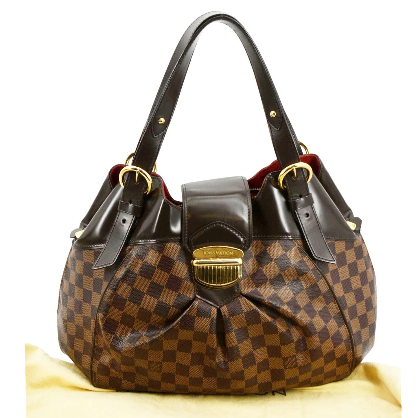 Louis Vuitton Sistina GM Damier Ebene Shoulder Bag Brown