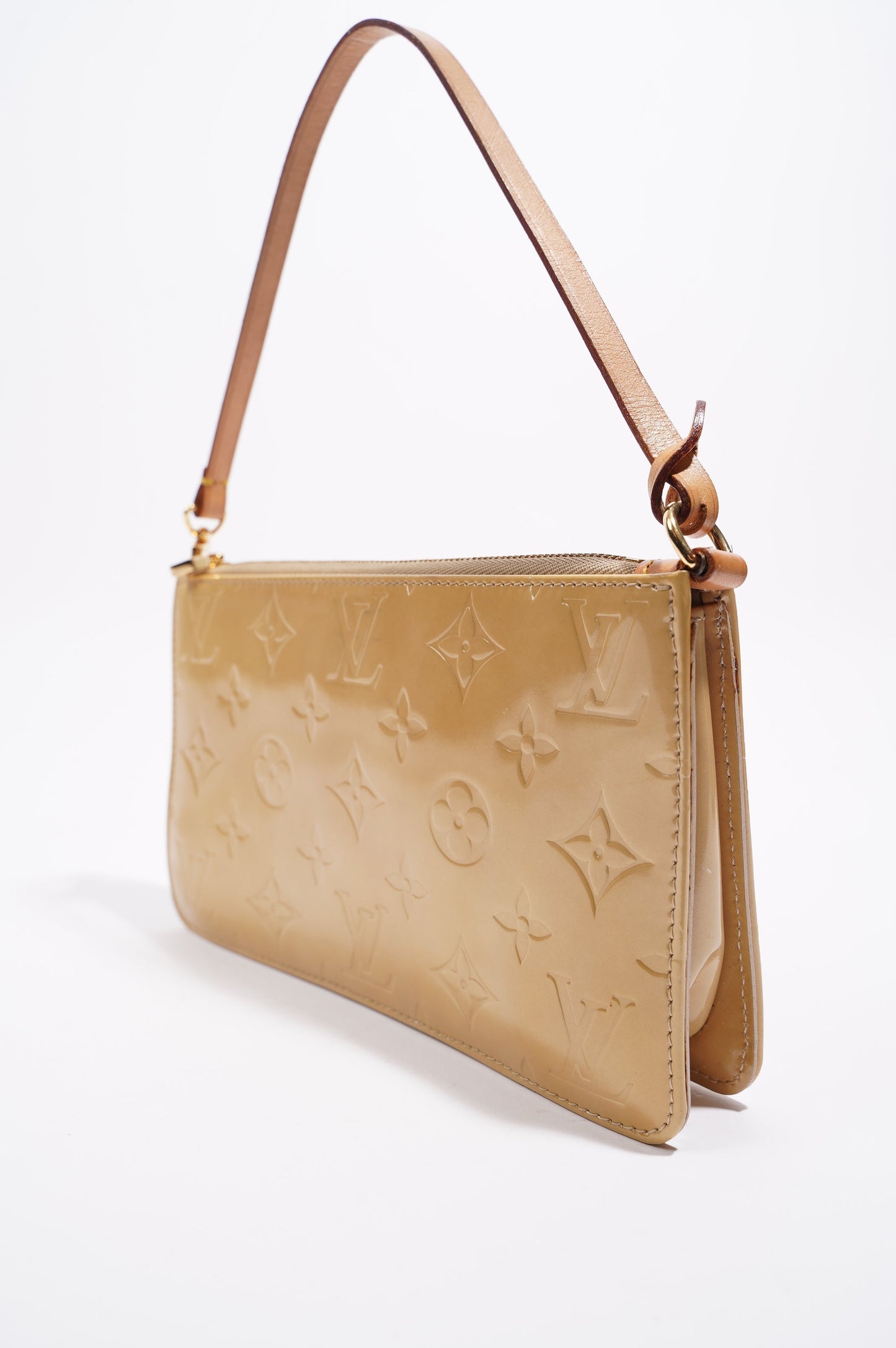 Louis Vuitton Womens Pochette Accessoire Mustard Vernis Clutch
