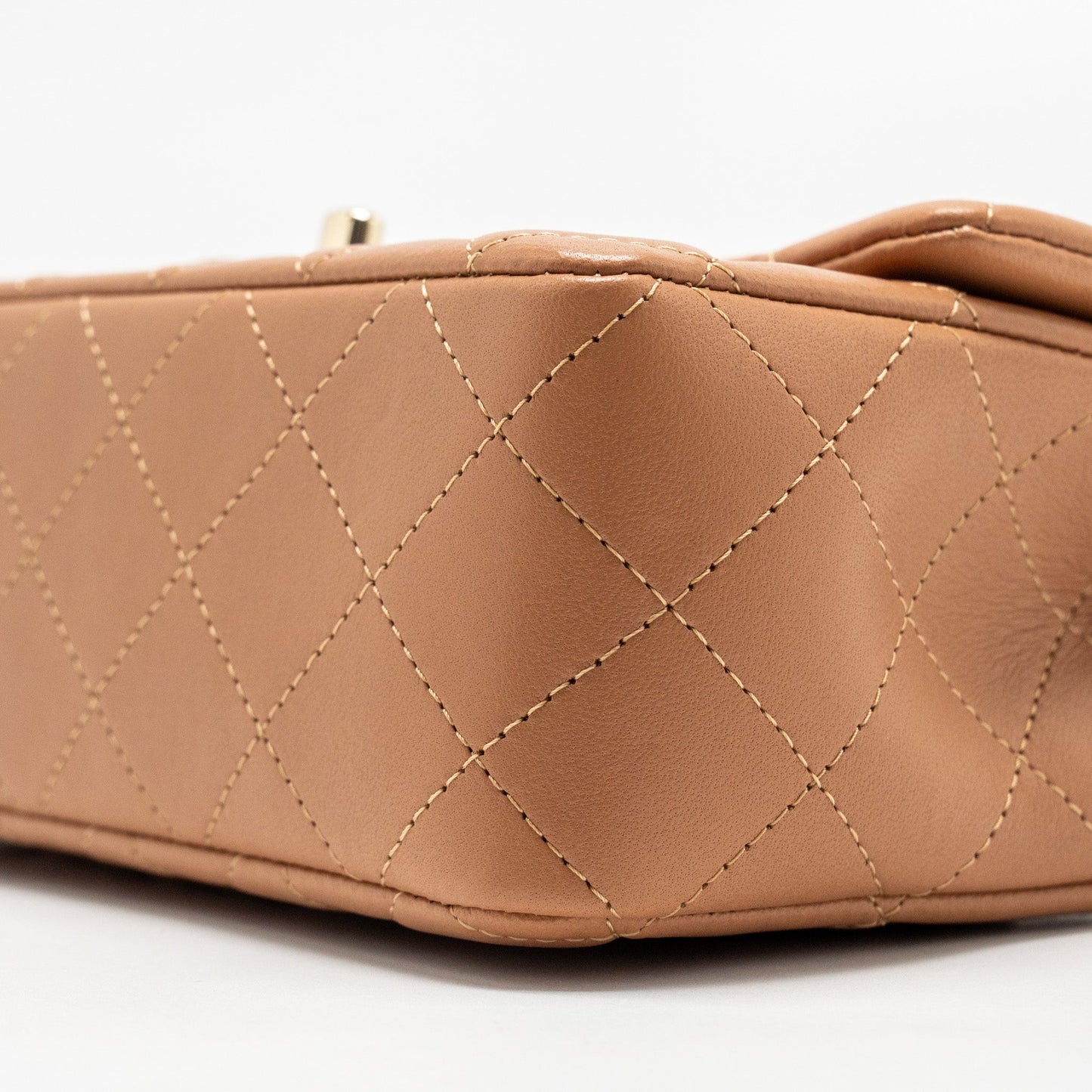 Chanel Mini Rectangular Flap Bag Lambskin Dark Beige L