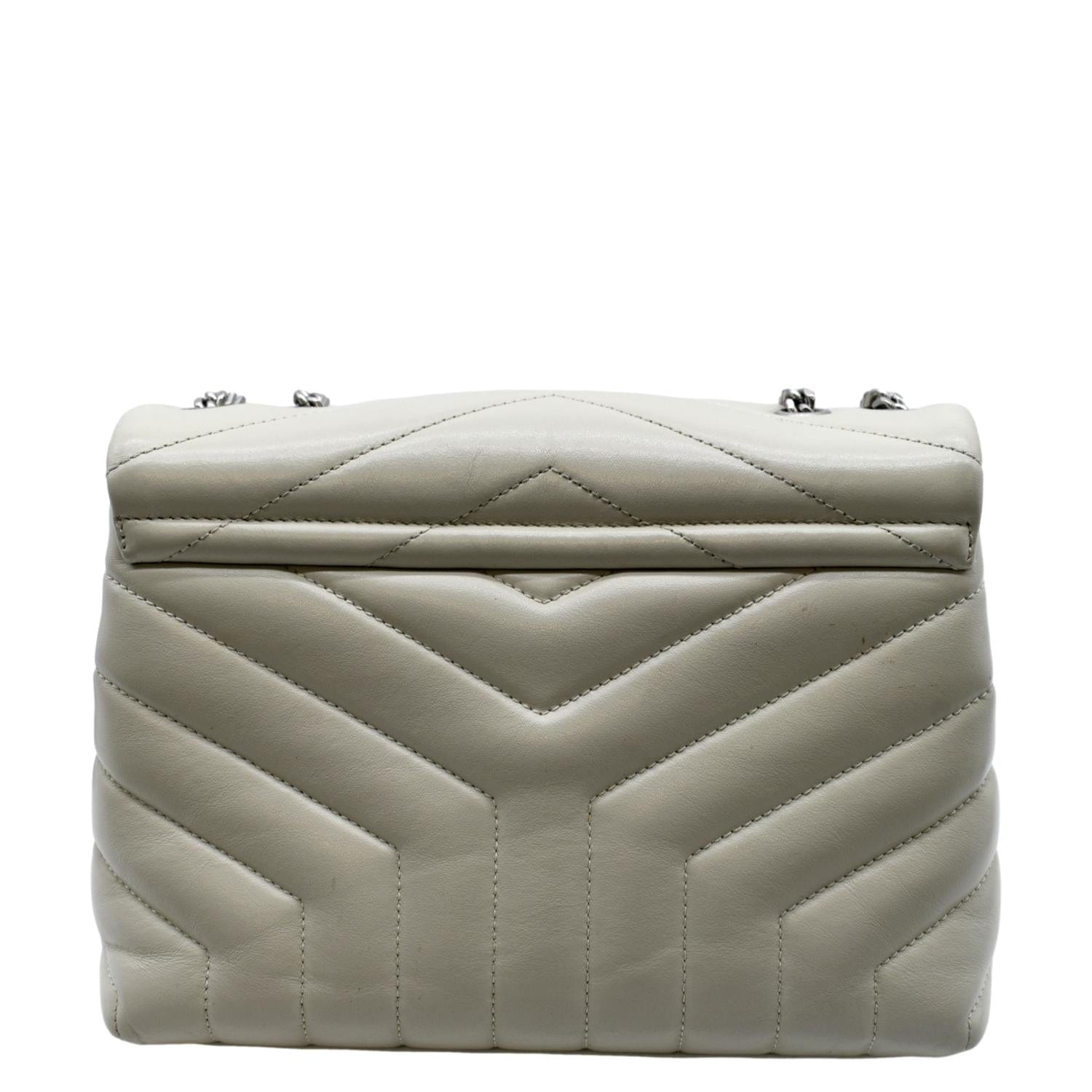 YVES SAINT LAURENT Loulou Toy Quilted Leather Crossbody Bag Ivory