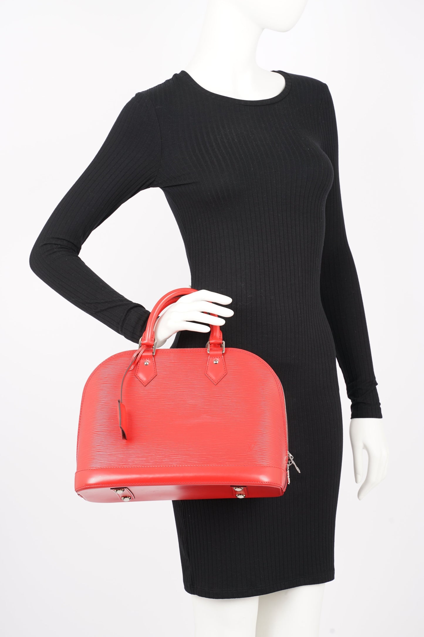 Louis Vuitton Alma Red Epi Leather PM Handbag