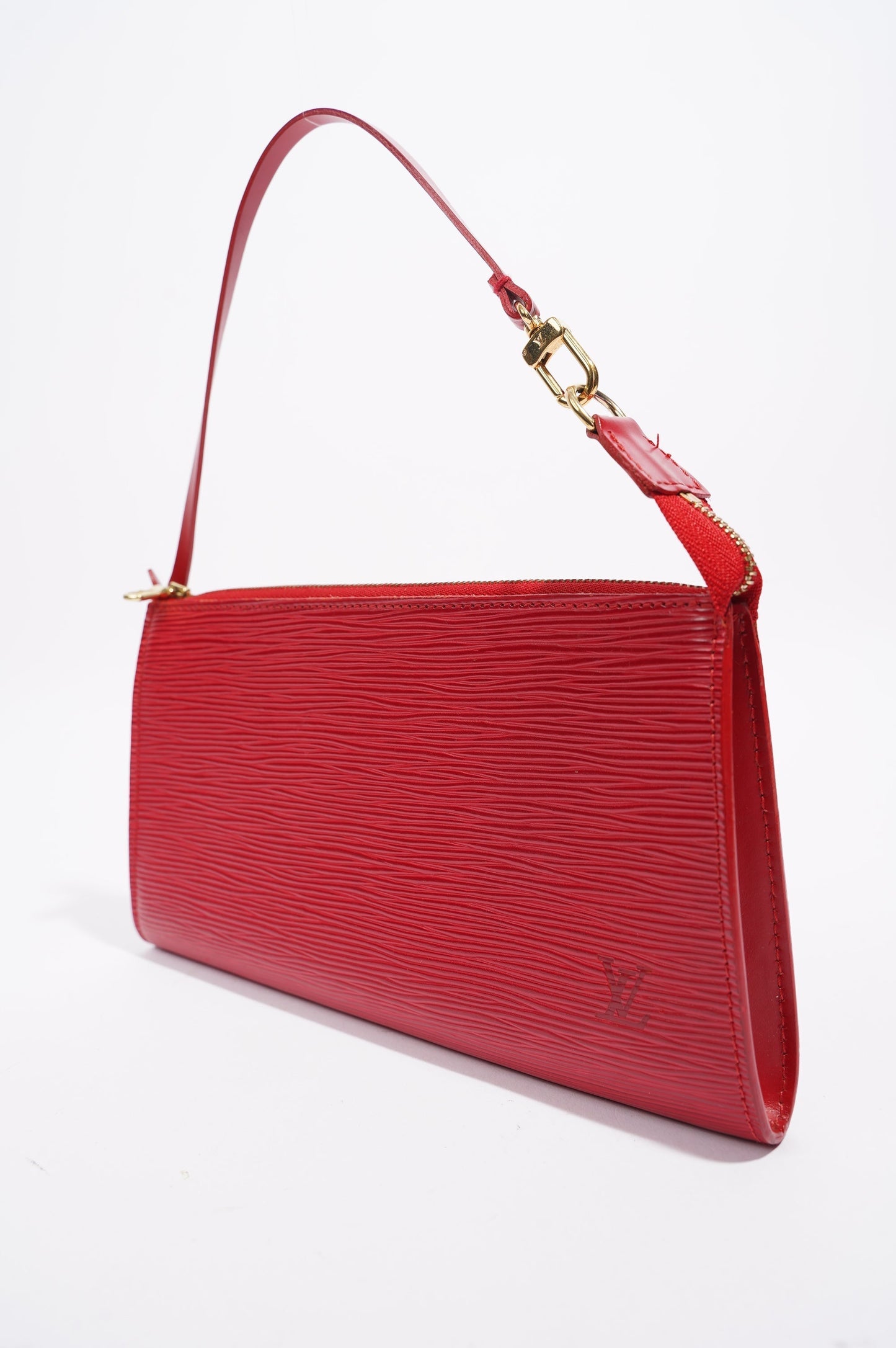 Louis Vuitton Womens Pochette Red Epi Leather Clutch