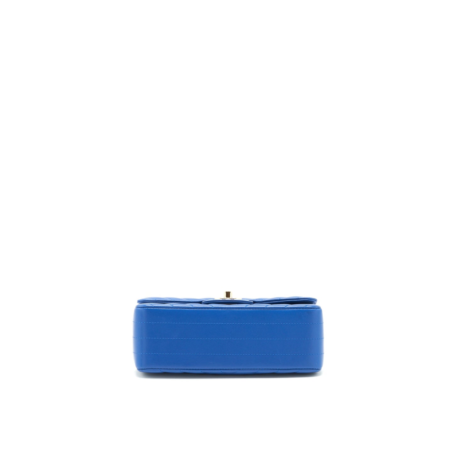 Chanel Mini Rectangular Flap Bag Chevron Lambskin Blue L