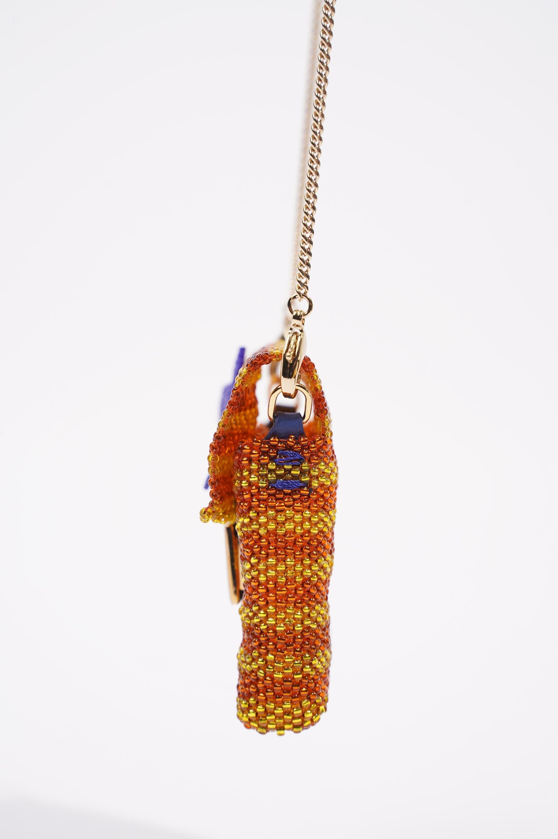 Fendi Womens Pico Baguette Charm Beads Orange / Yellow