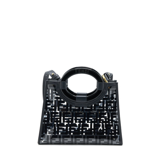 Fendi Transparent Small Runaway Tote /Leather Black
