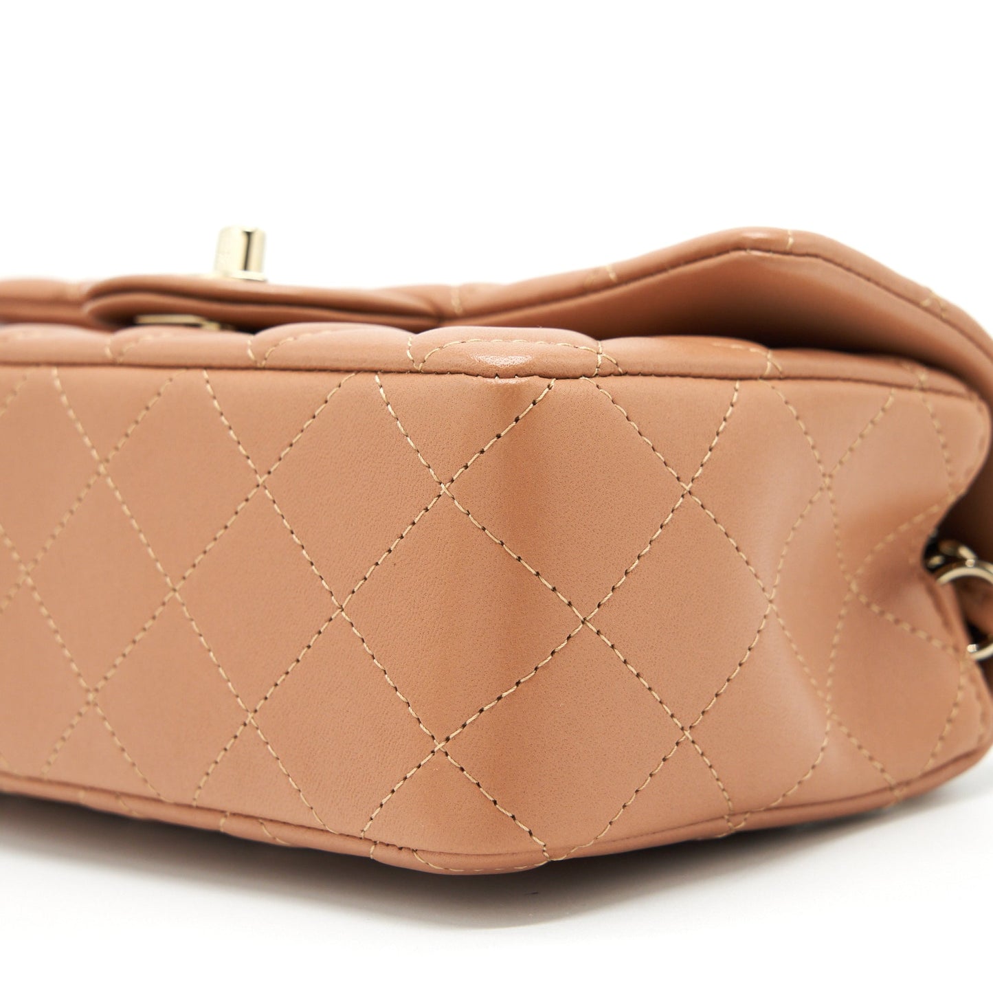 Chanel Mini Rectangular Flap Bag Lambskin Caramel L