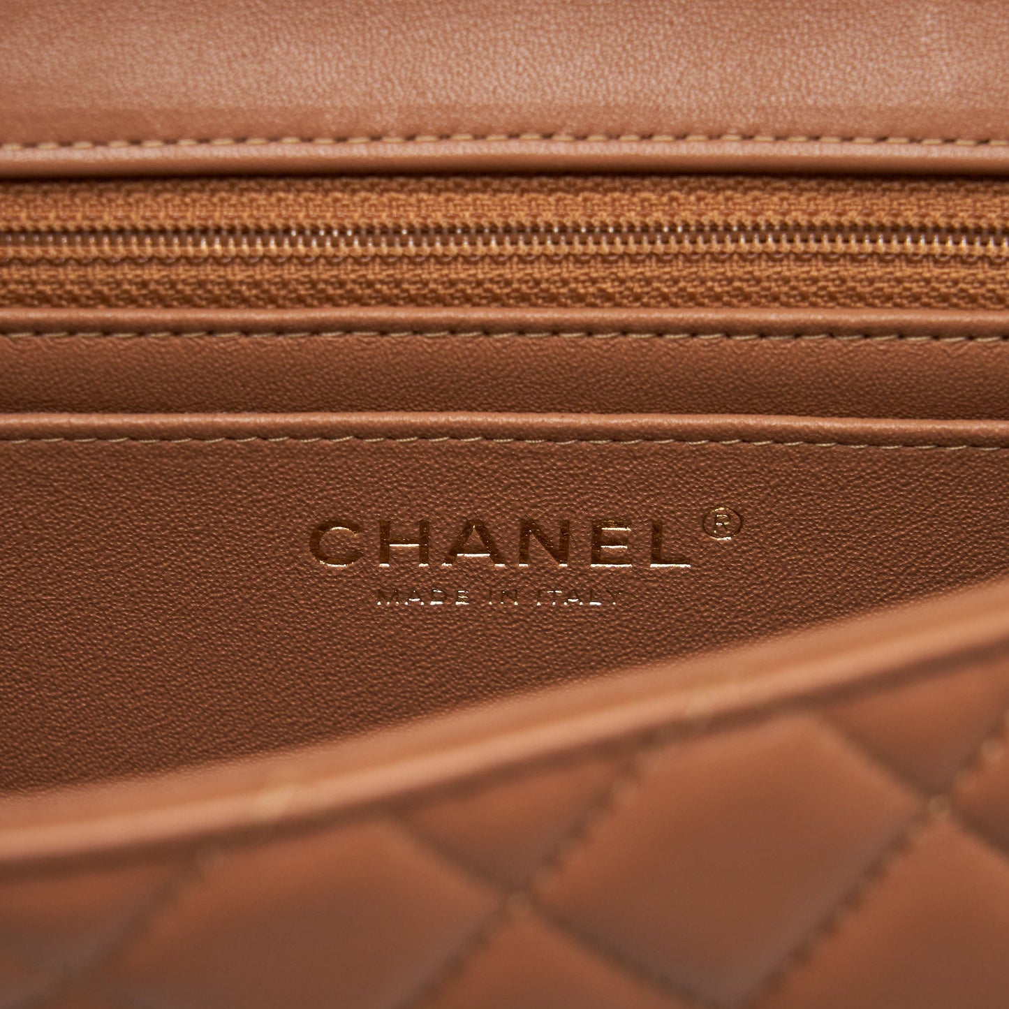 Chanel Mini Rectangular Flap Bag Lambskin Caramel L