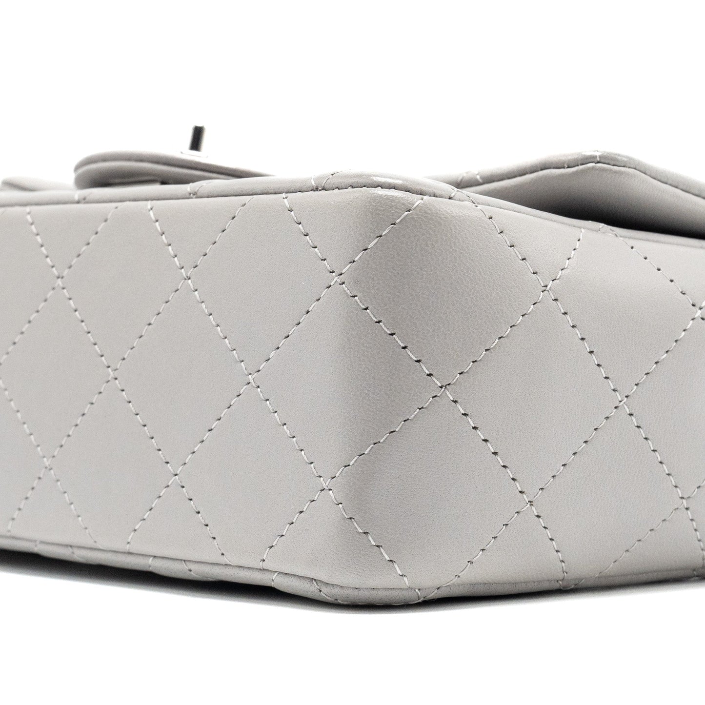Chanel Mini Rectangular Flap Bag Lambskin Light Grey (Microchip)