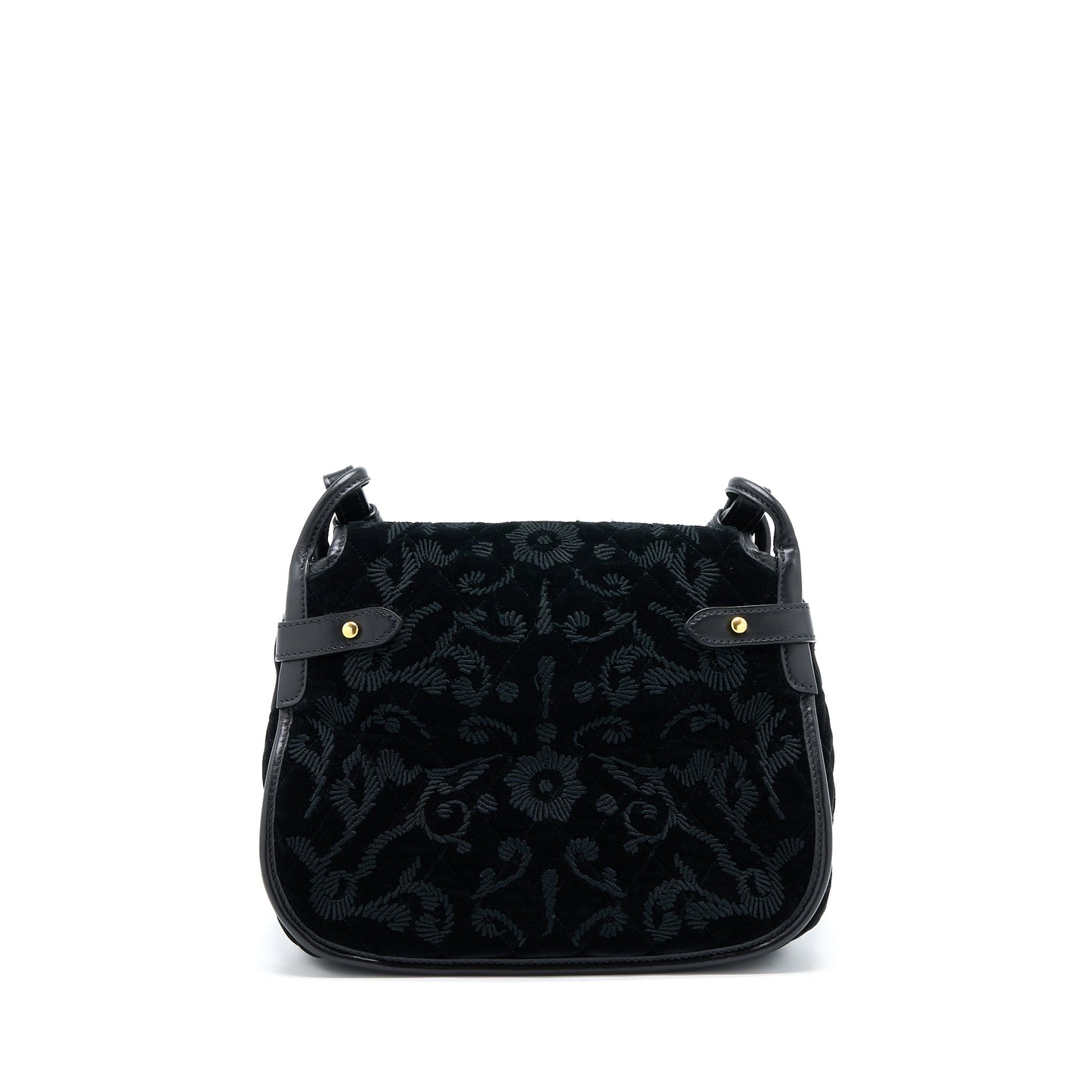 Prada Corsaire Hobo Purse Velvet/Leather Black