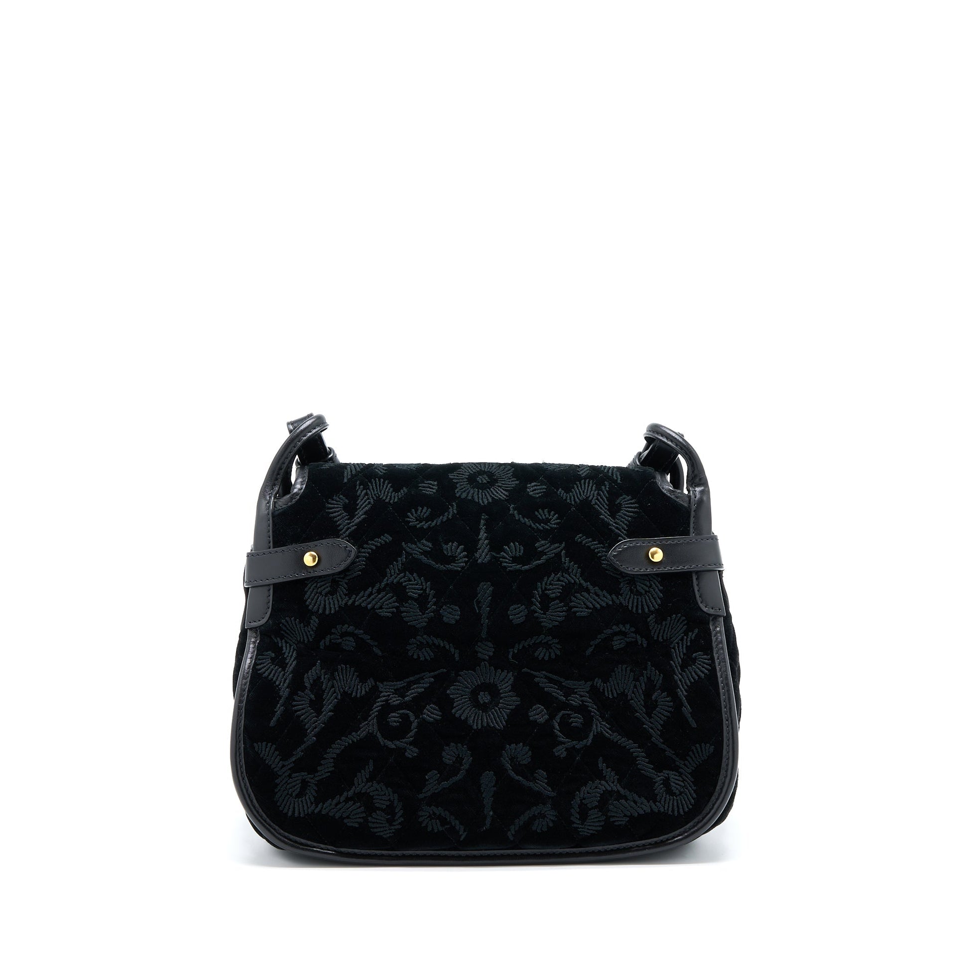 Prada Corsaire Hobo Purse Velvet/Leather Black