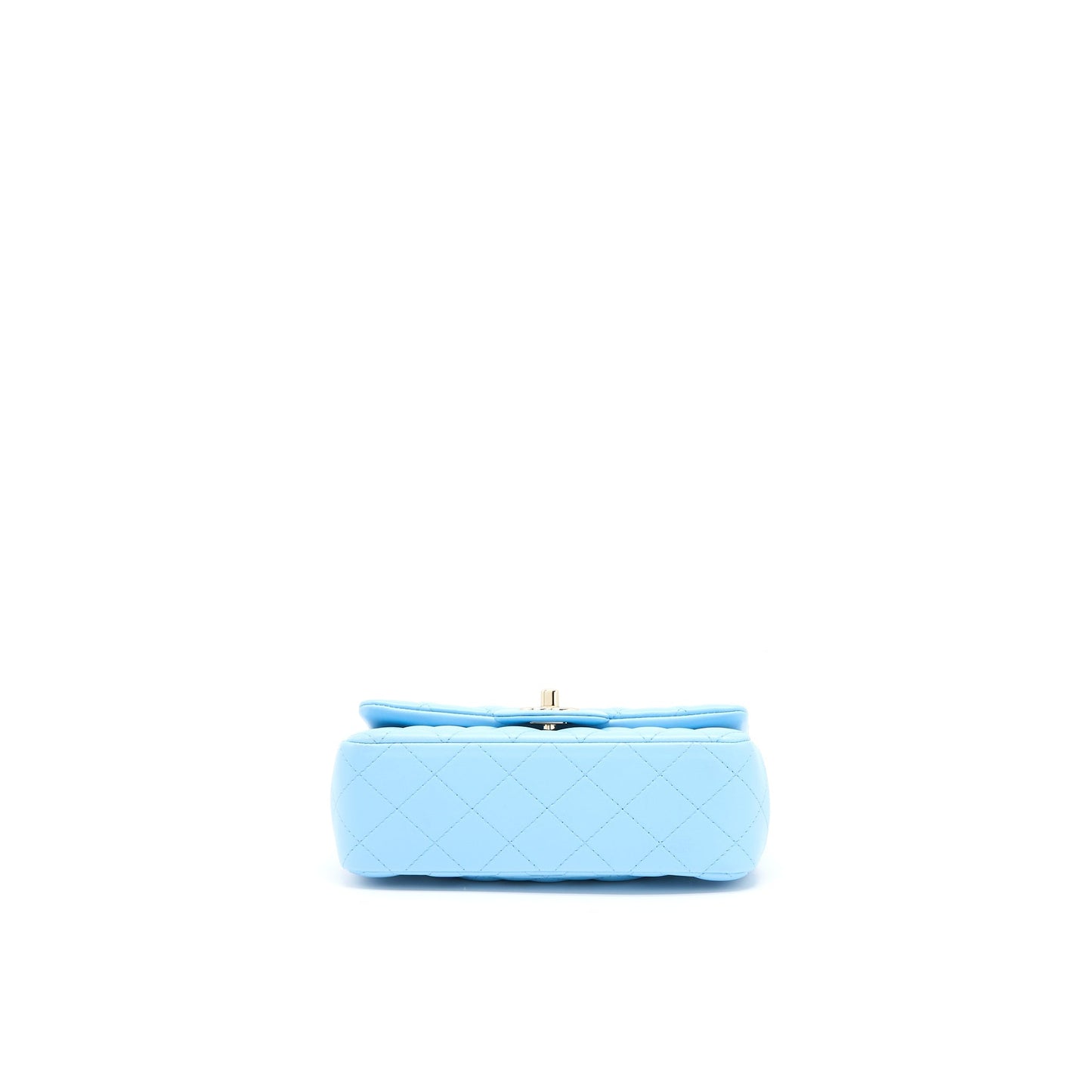 Chanel Mini Rectangular Flap Bag Lambskin Blue L (Microchip)