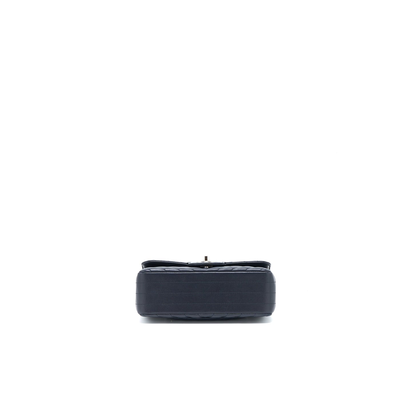 Chanel Mini Rectangular Flap Bag Chevron Lambskin Navy