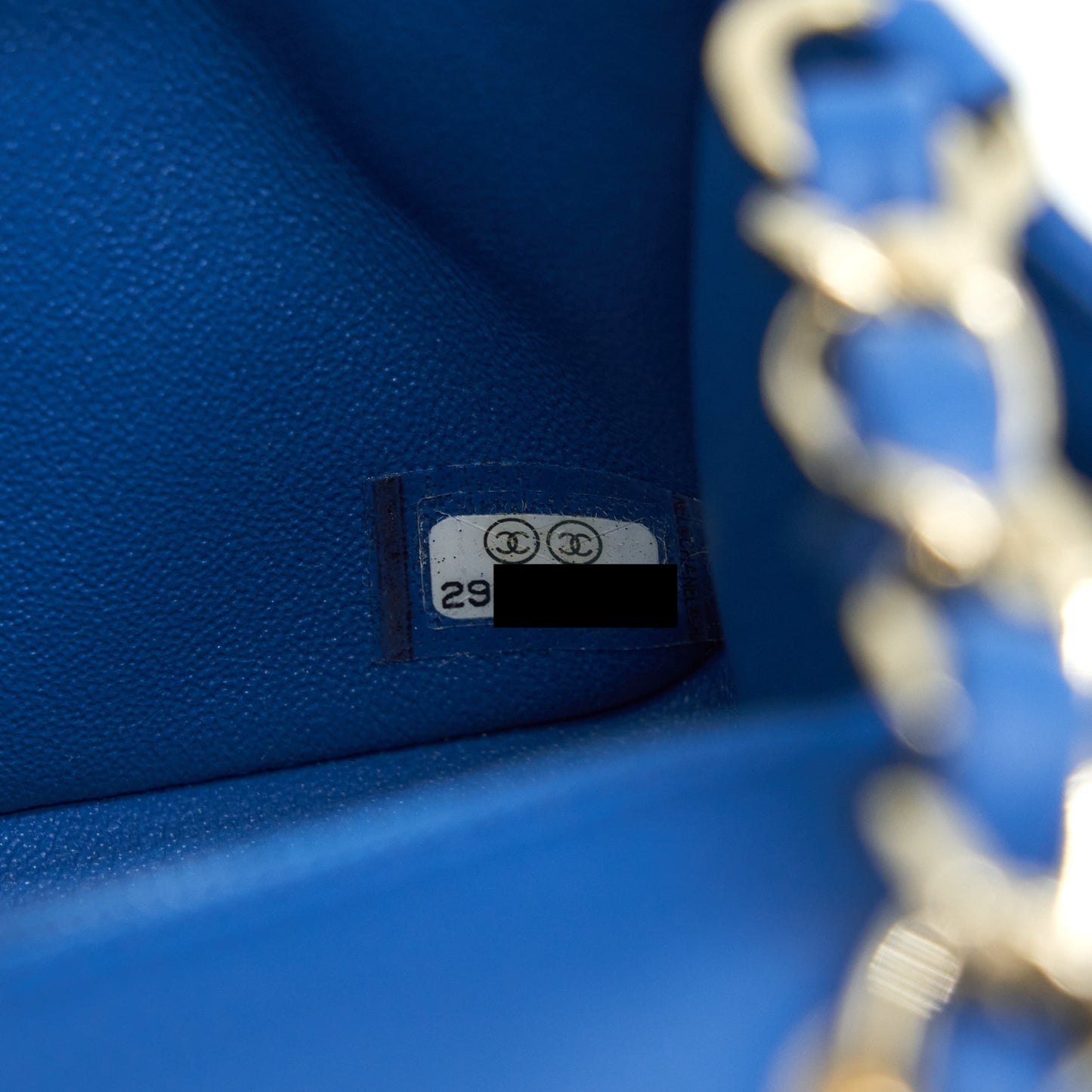 Chanel Mini Rectangular Flap Bag Chevron Lambskin Blue L